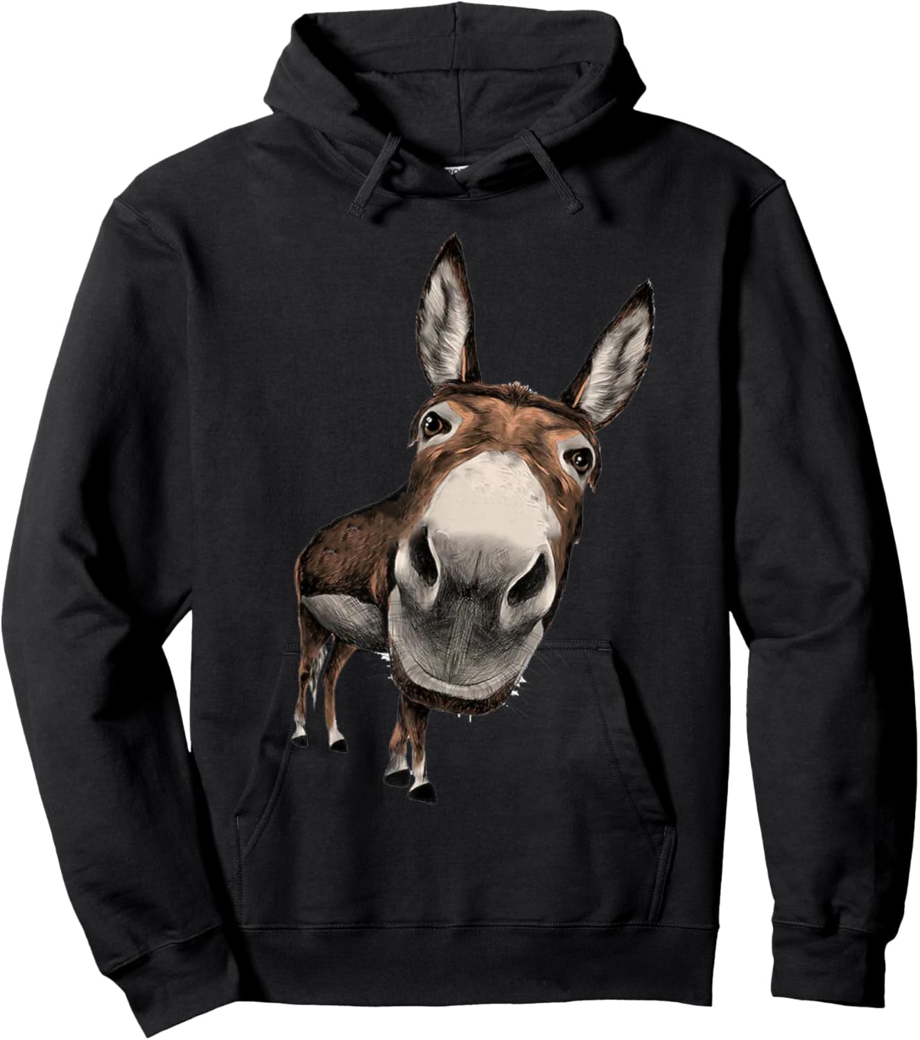 Funny Donkey Donkey Face Curious Donkey Hoodie - Hoodie | Black