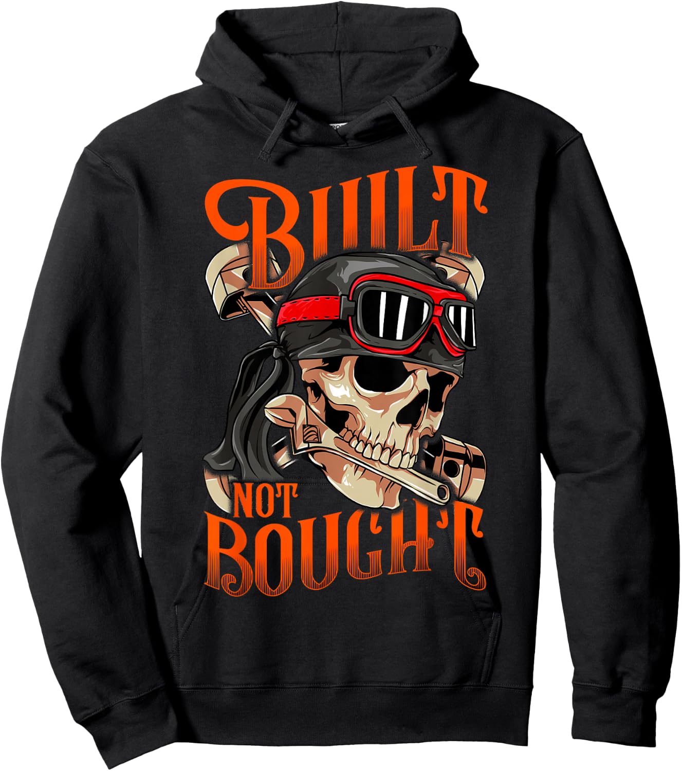 Funny Built Not Bought Car & Motorcycle Mechanic Car Junkie Hoodie - Hoodie | Black