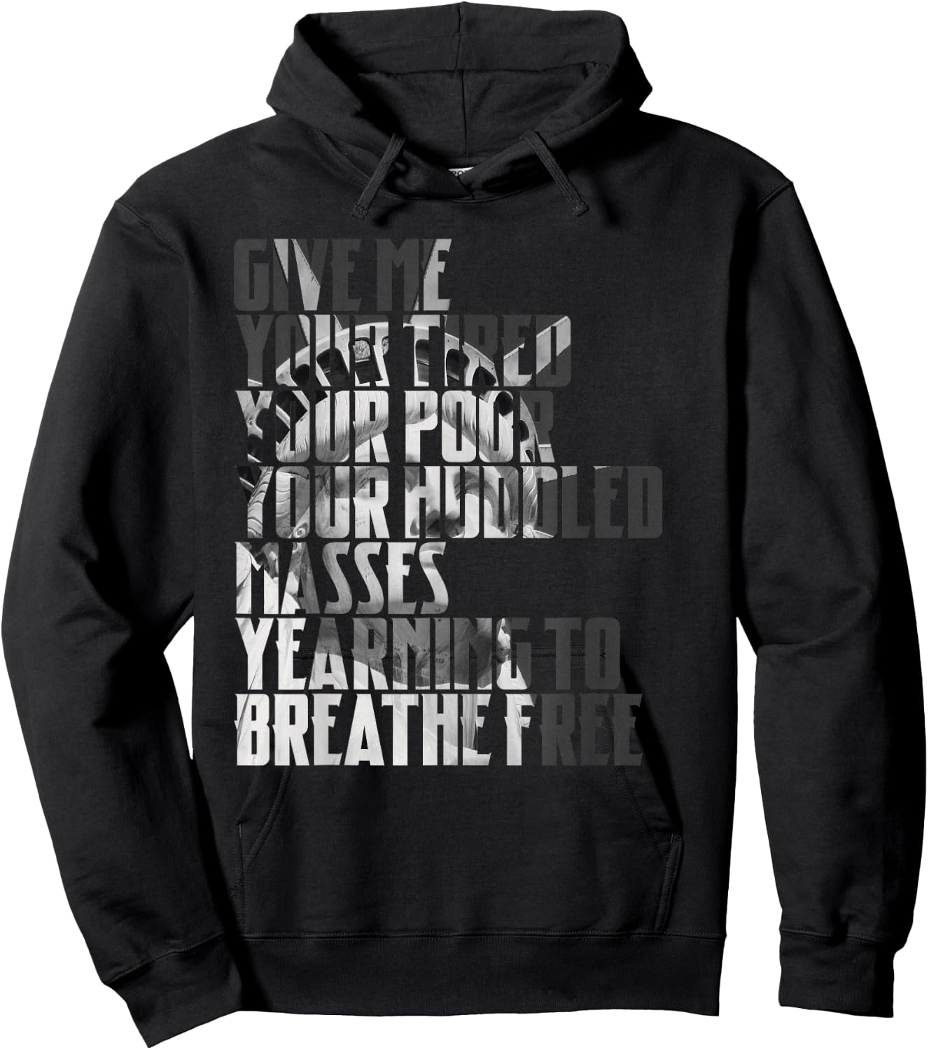 Give Me Your Tired Your Poor New York Statue of Liberty Art Hoodie - Hoodie | Black