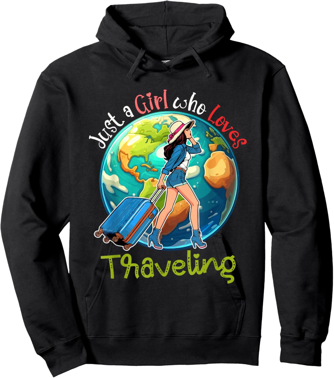 A Girl Loves Traveling Costume Men Matching Travel Lover Hoodie - Hoodie | Black
