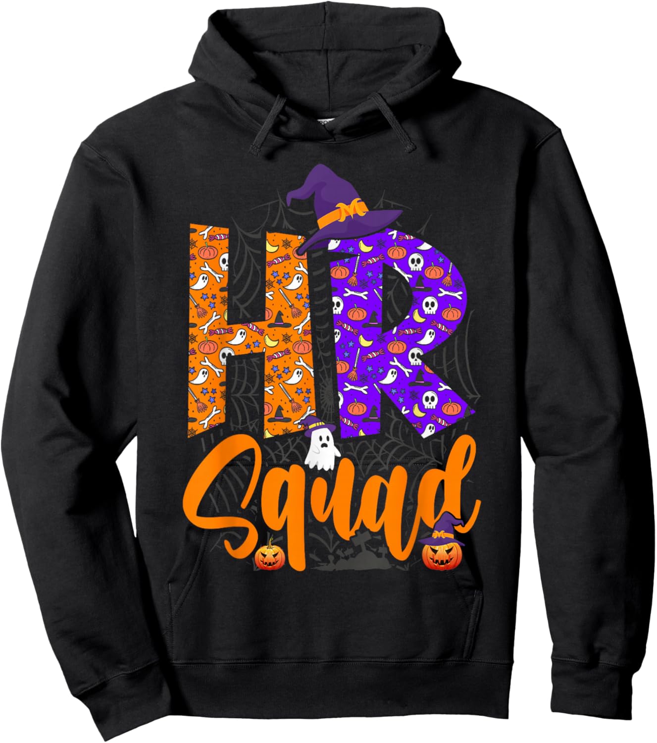 Halloween HR Squad Costume Funny Human Resource Hoodie - Hoodie | Black