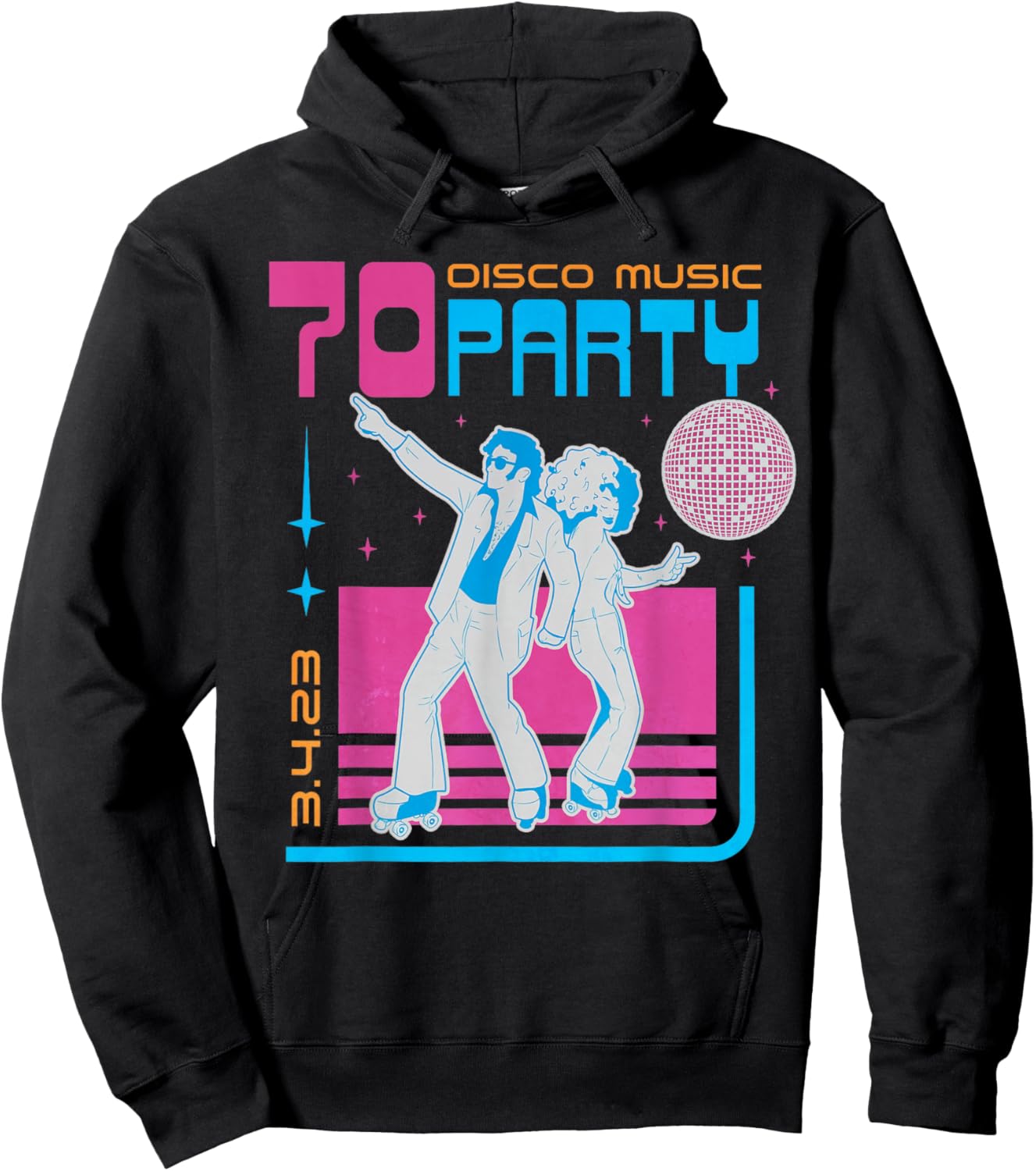 Disco Music Party 70s Themed Vintage Retro 1970 Dancing 70's Hoodie - Hoodie | Black