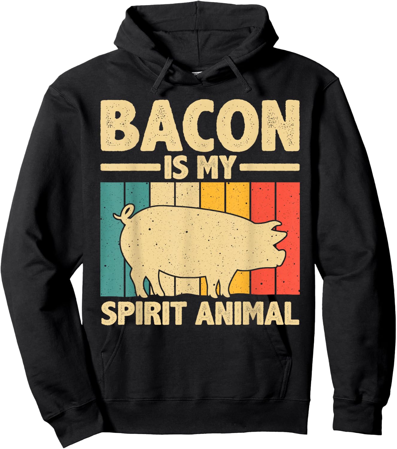 Cool Bacon Design Women Kids Bacon Pig Pork Lover Hoodie - Hoodie | Black
