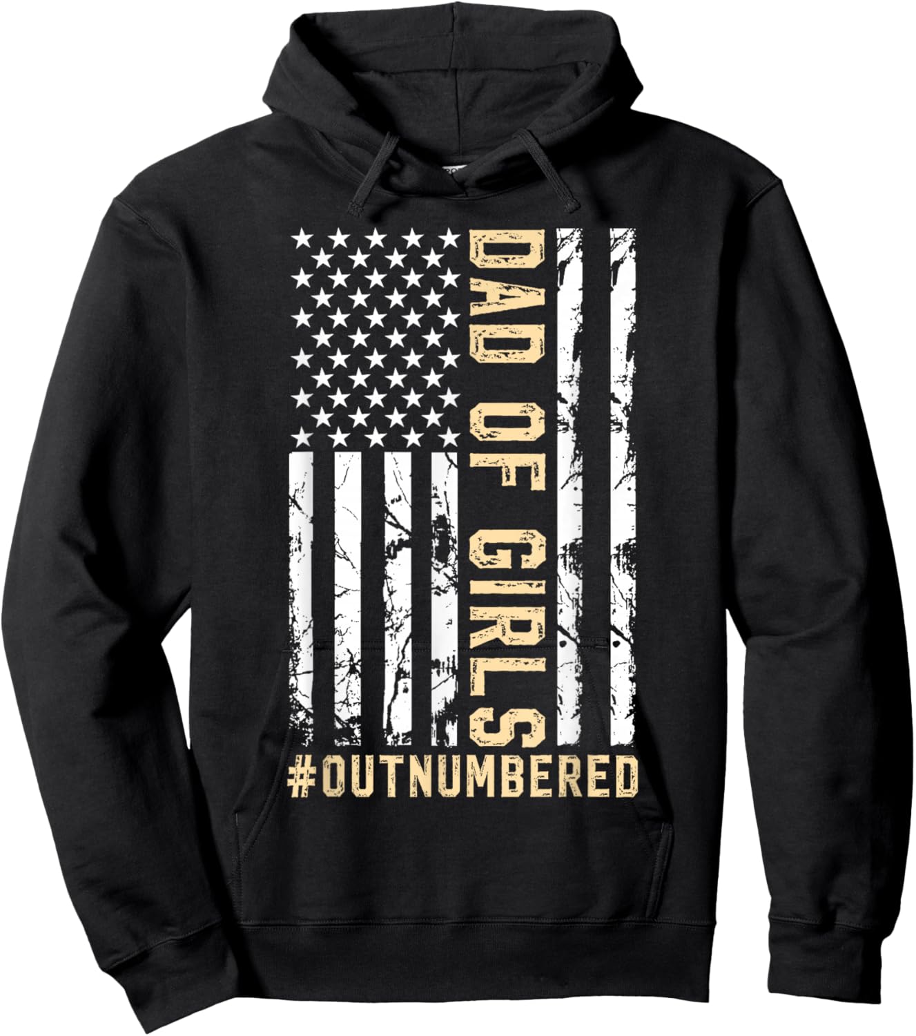 Girl Father's Day Daddy & Dad Of Girls Outnumbered Hoodie - Hoodie | Black
