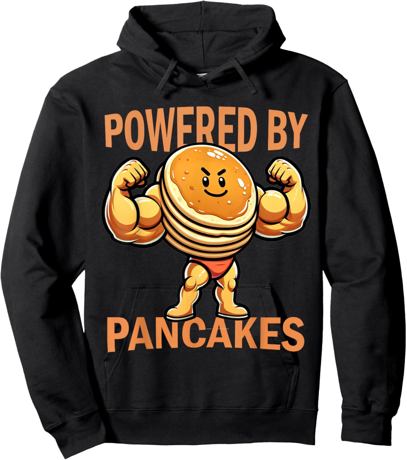 Cool Pancake Breakfast Funny Pancake Day Powered by Pancakes Hoodie - Hoodie | Black