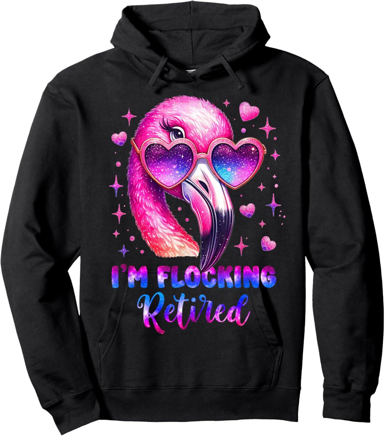 I'm Flocking Retired Flamingo Lover Funny Retirement Party Hoodie - Hoodie | Black