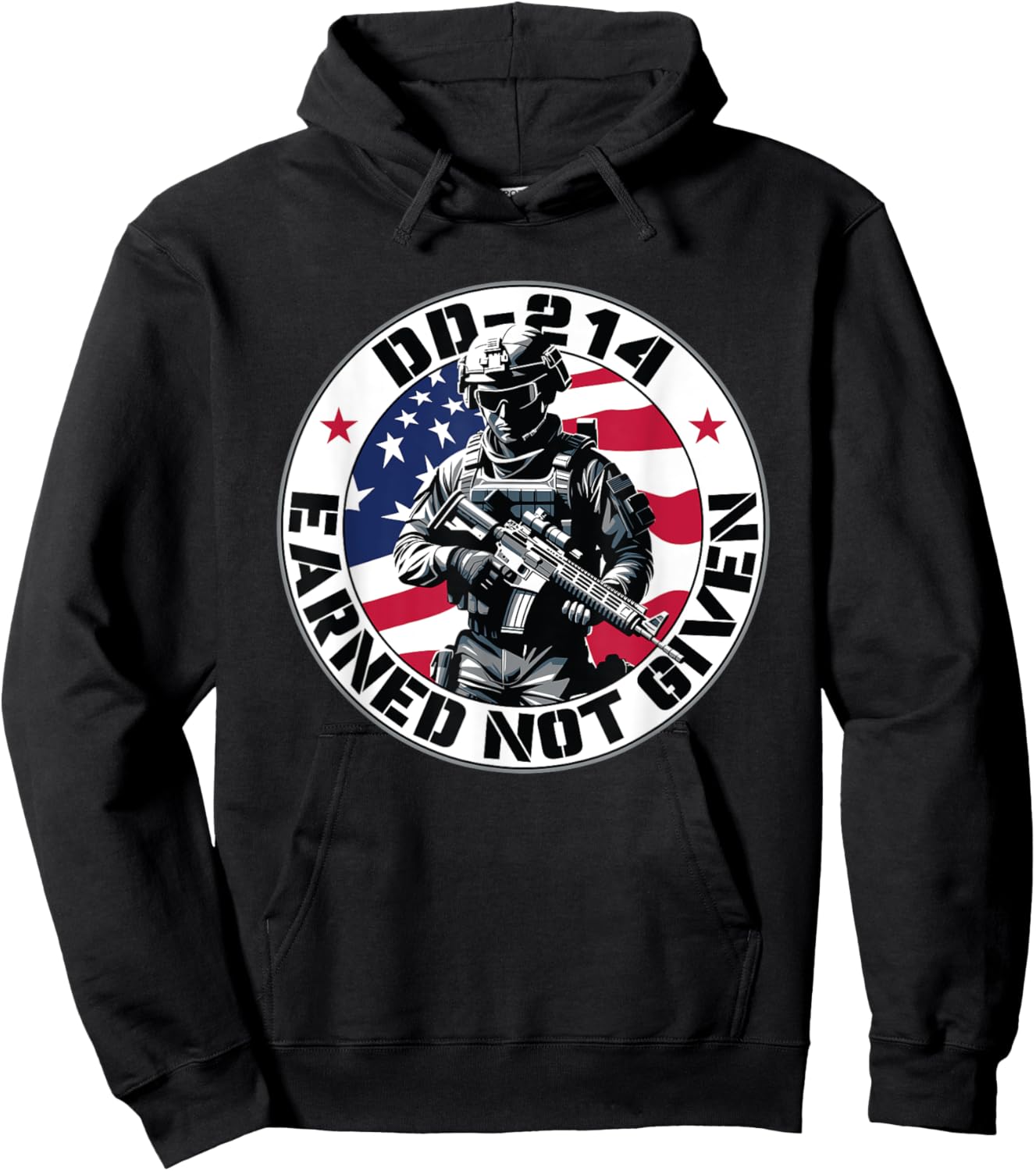DD-214 Earned Not Given Military Discharge from Active Duty Hoodie - Hoodie | Black