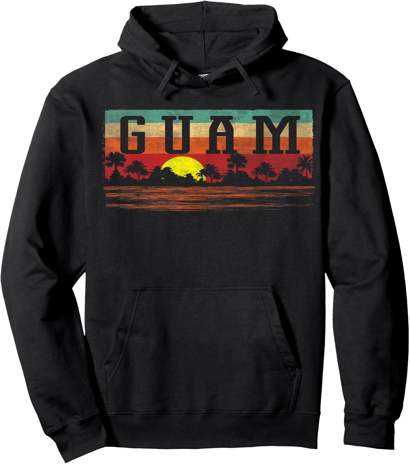Vintage Guam Shirt - Tropical Guam T Shirt Hoodie - Hoodie | Black