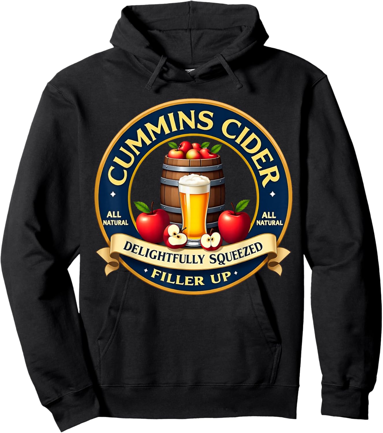 Funny Hard Dickens Cider Drinking Humor Vintage Pinup Hoodie - Hoodie | Black