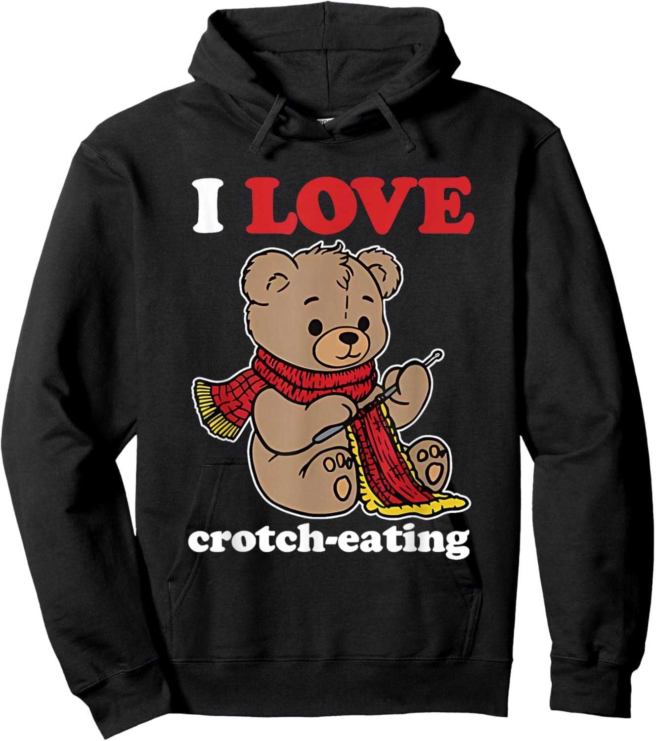 Funny I Love Crotch-Eating Design Hoodie - Hoodie | Black