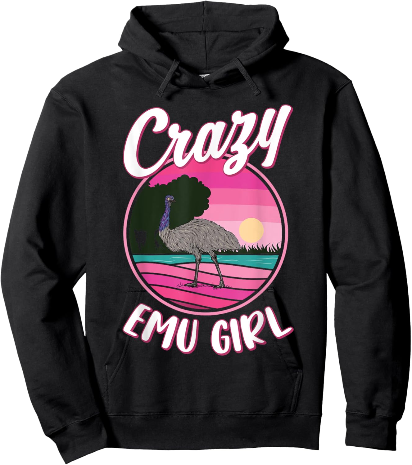 Crazy Emu Girl Hoodie - Hoodie | Black