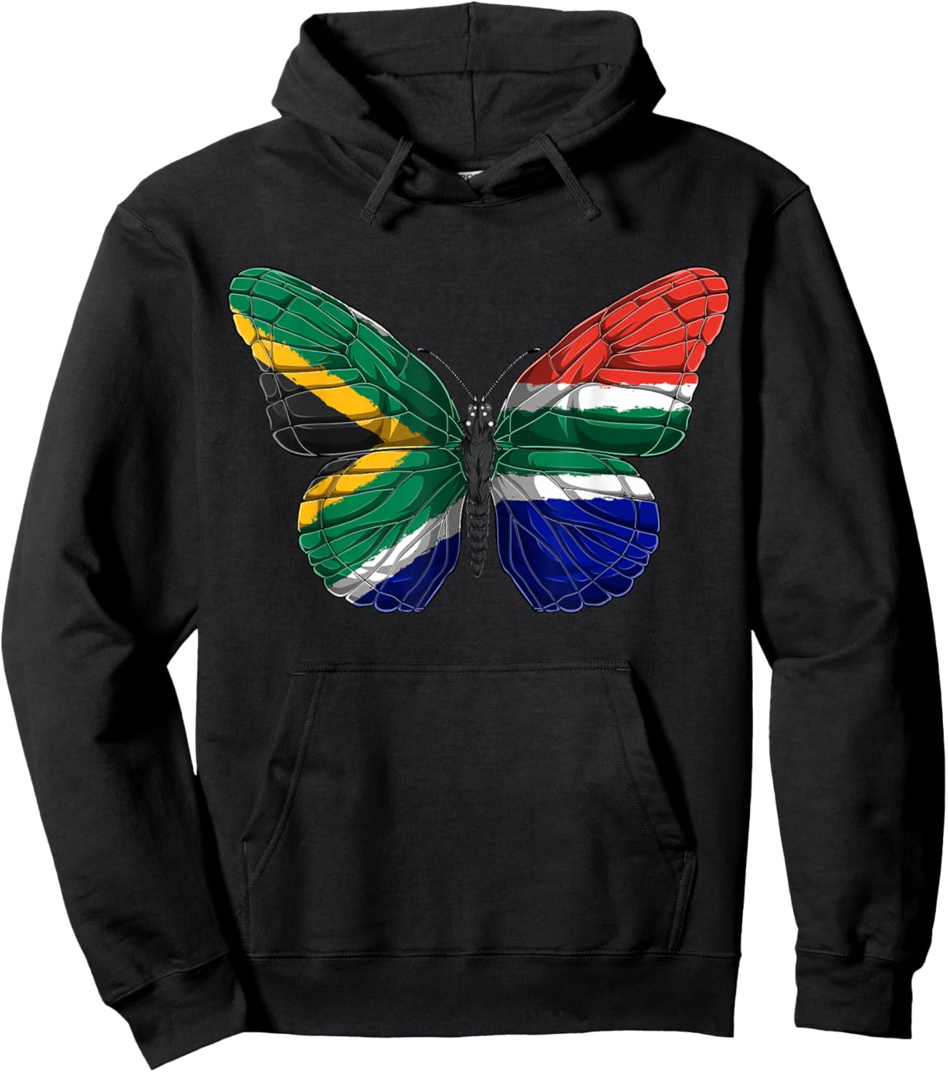 South Africa Butterfly Shirt Patriotic South African Flag Hoodie - Hoodie | Black