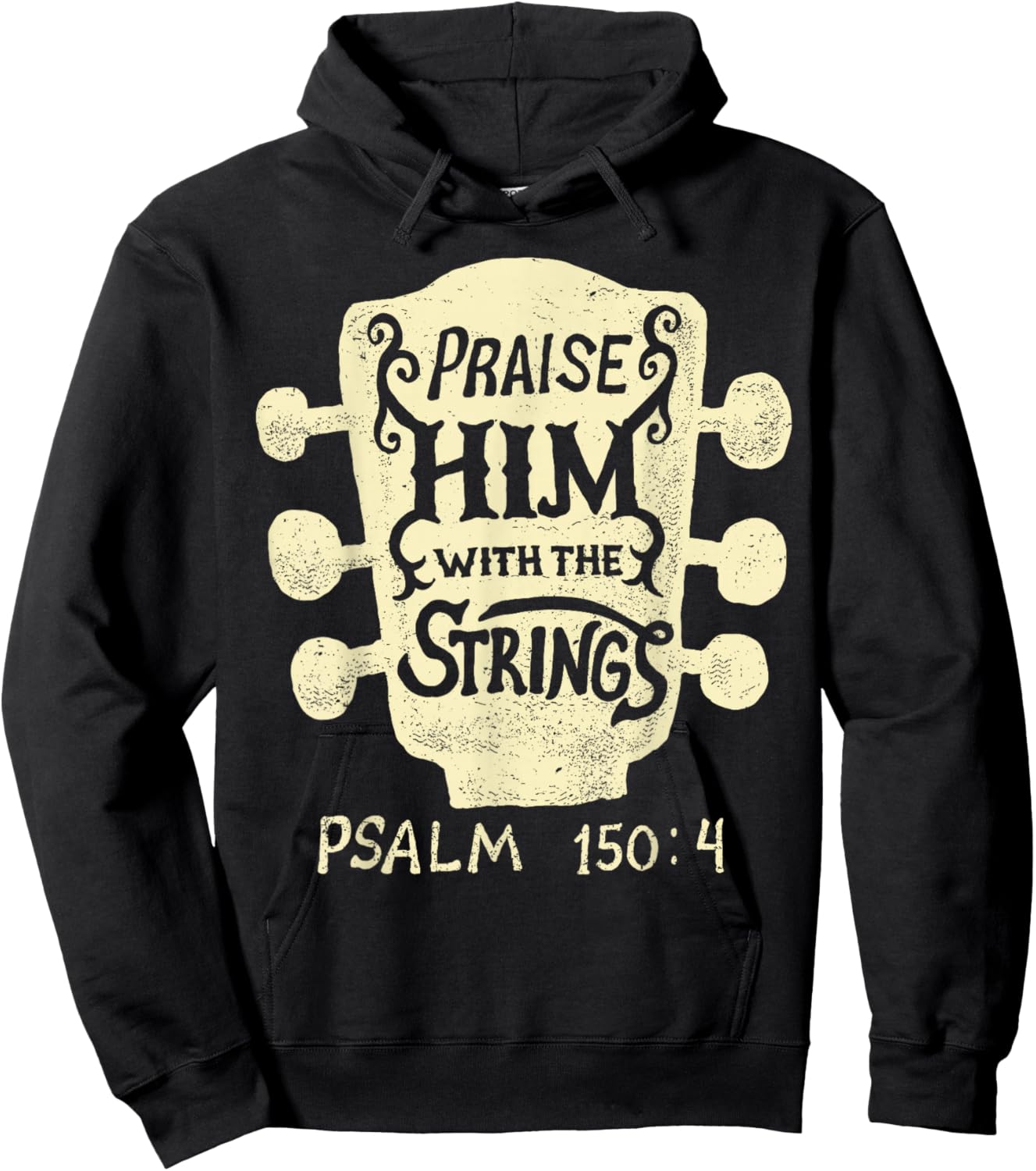 Guitarists Praise Him with The Strings Acoustic Guitar Music Hoodie - Hoodie | Black