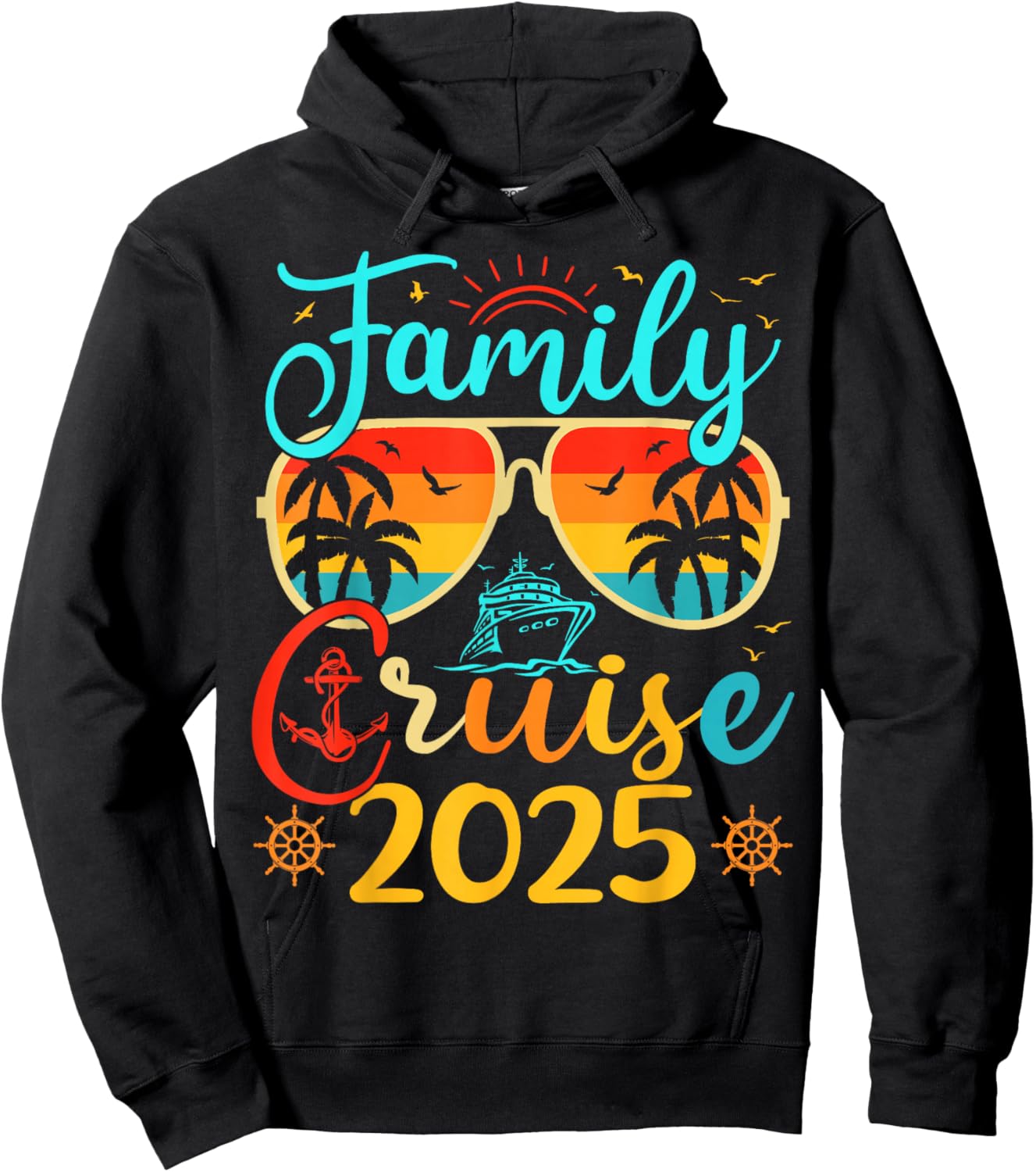 Family Cruise 2025 Summer Vacation Matching Family Cruise Hoodie - Hoodie | Black