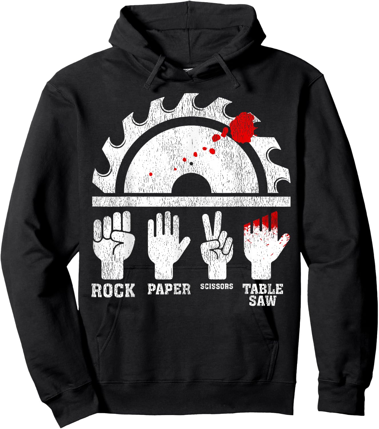 Funny Woodworking Rock Paper Scissors Table Saw Hoodie - Hoodie | Black
