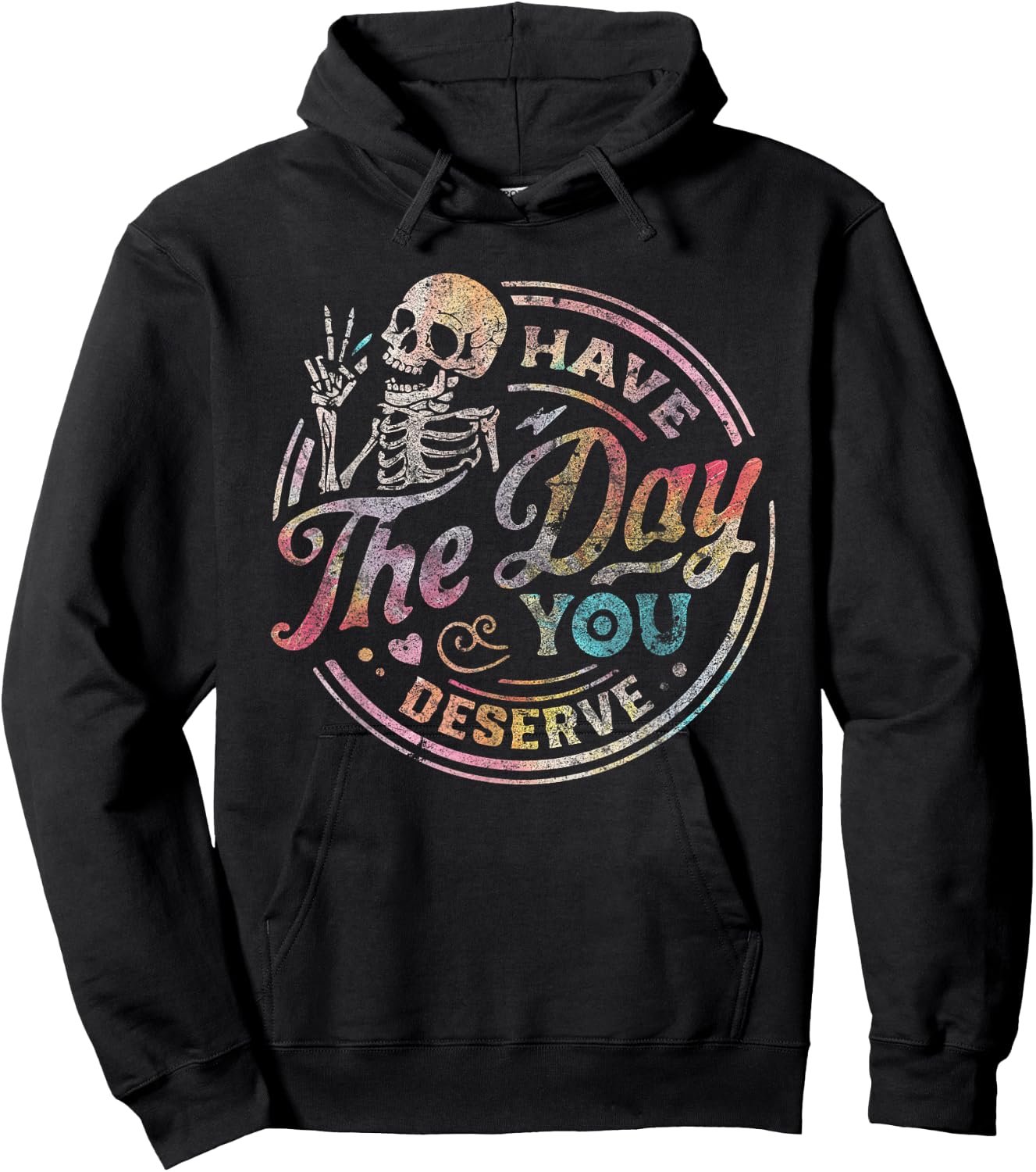 Have the Day You Deserve Black -Adults Small Classic Fit Short Sleeve Halloween Hoodie - Hoodie | Black