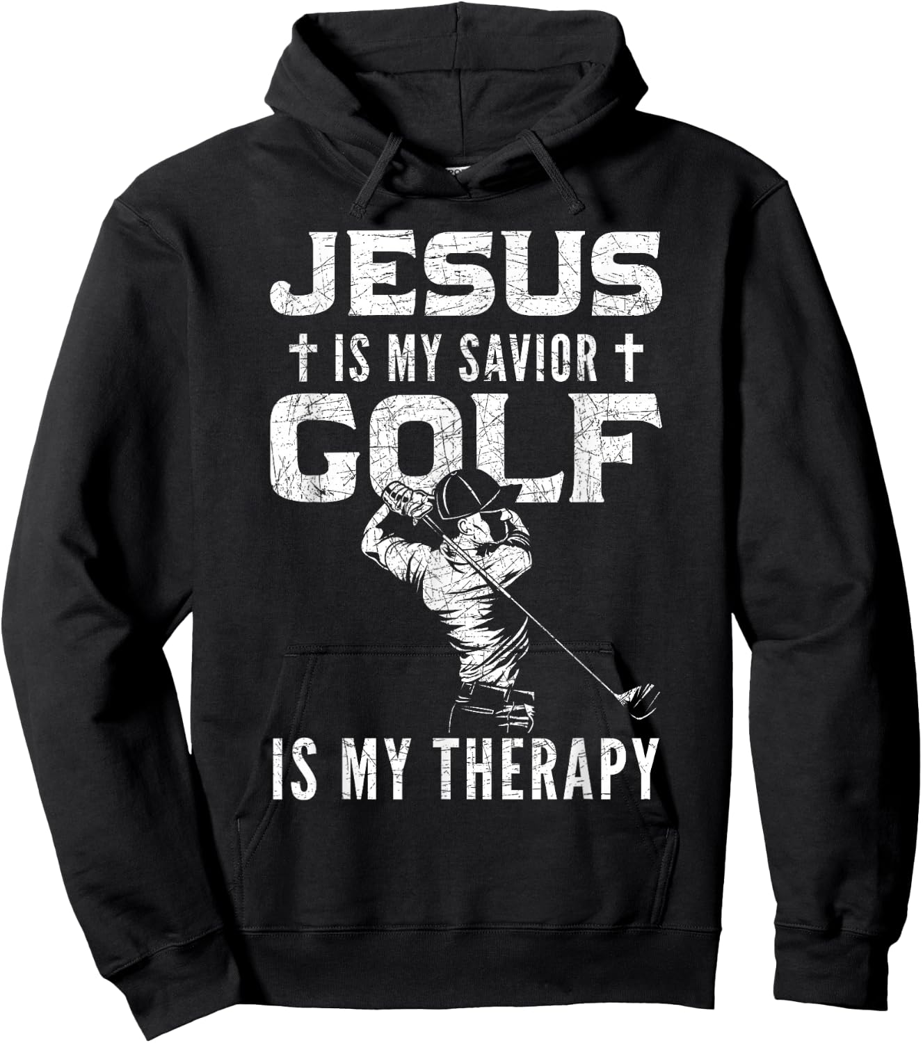 Golf Player Christian Sports Lover Gift Jesus Hoodie - Hoodie | Black