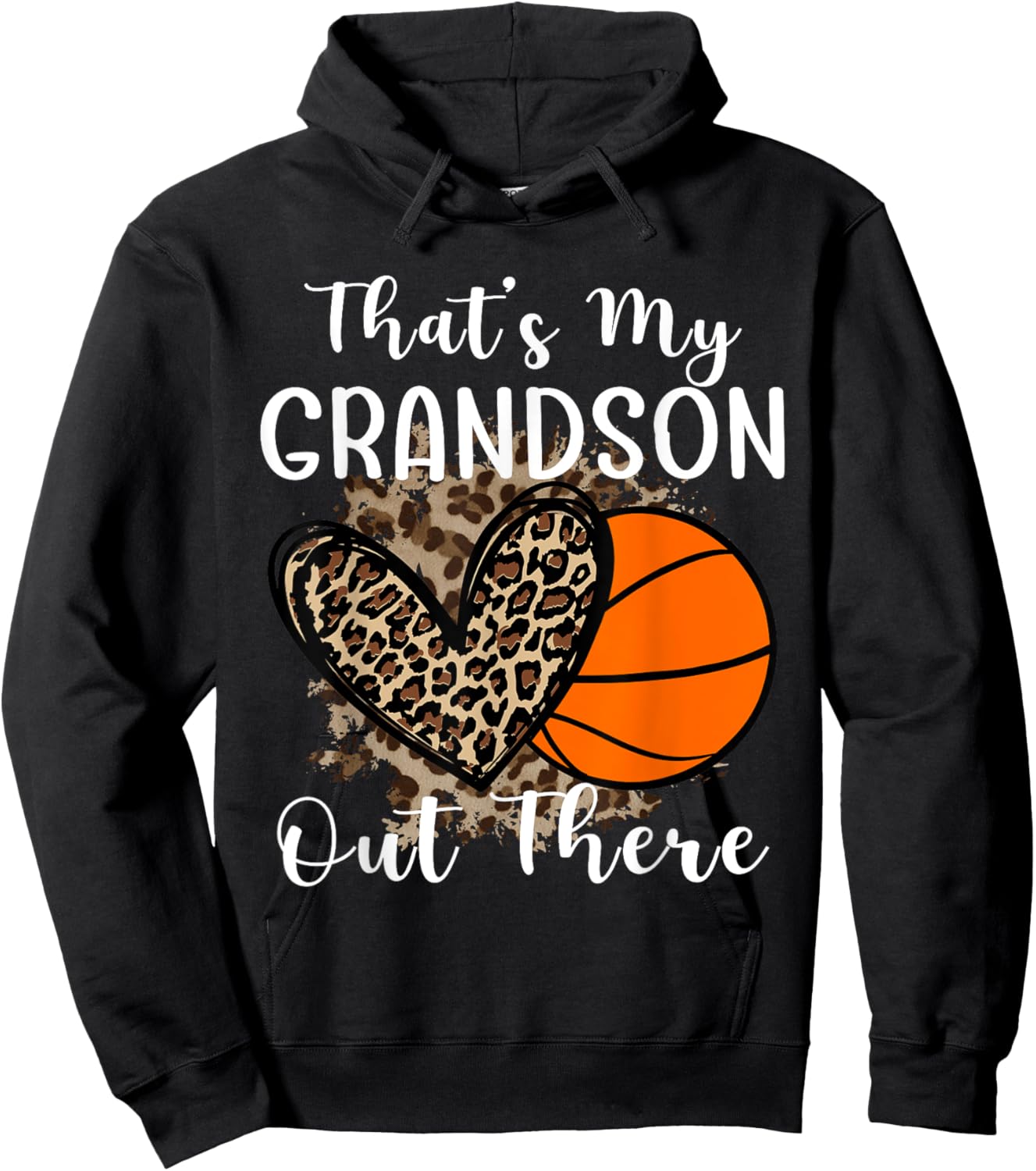 Grandma Grandpa Basketball That's My Grandson Out There Hoodie - Hoodie | Black