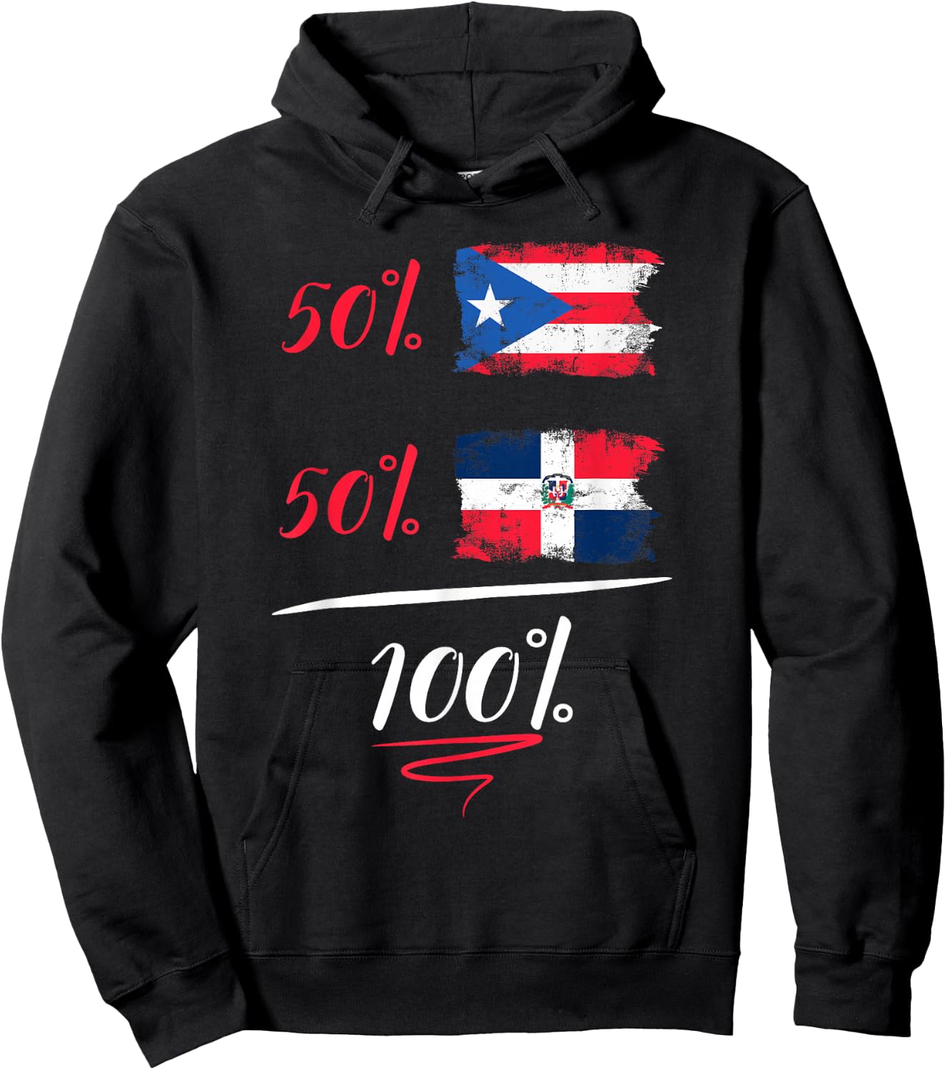 Puerto Rican And Dominican Heritage Flag Gift Hoodie - Hoodie | Black