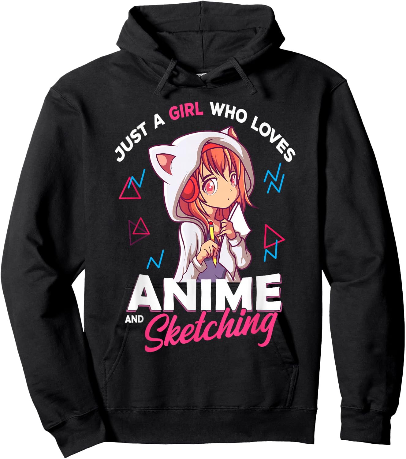 Just A Girl Who Loves Anime and Sketching Otaku Anime Merch Small Hoodie - Hoodie | Black