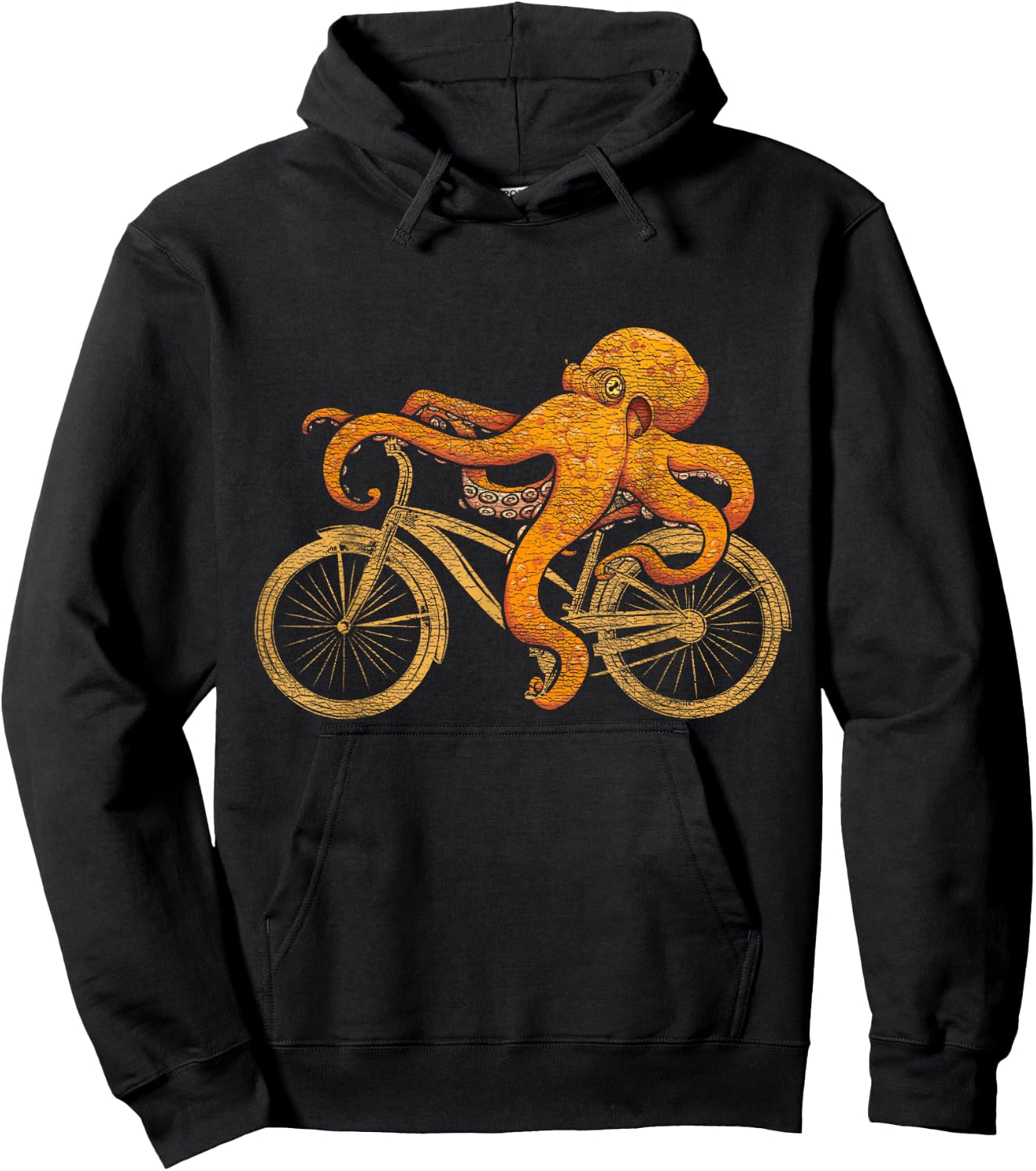 Octopus Riding Bicycle Octopus Hoodie - Hoodie | Black