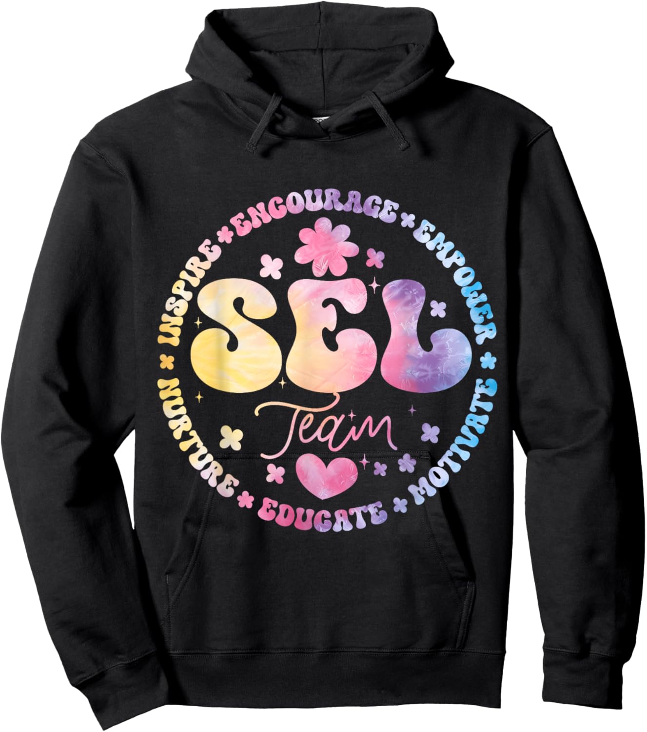 Groovy Social Emotional Learning Teacher SEL Team Hoodie - Hoodie | Black