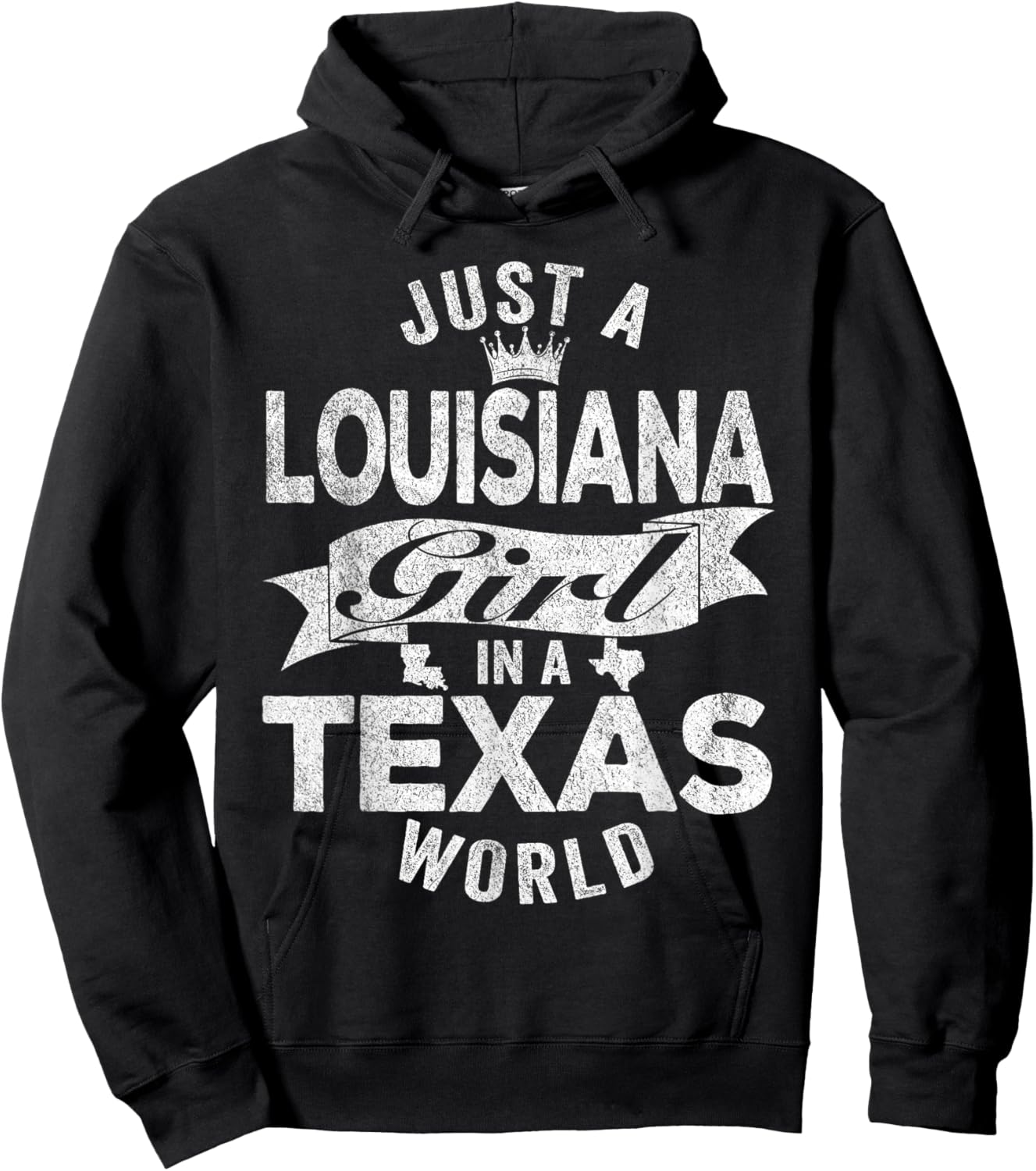 Just A Louisiana Girl In A Texas World Hoodie - Hoodie | Black