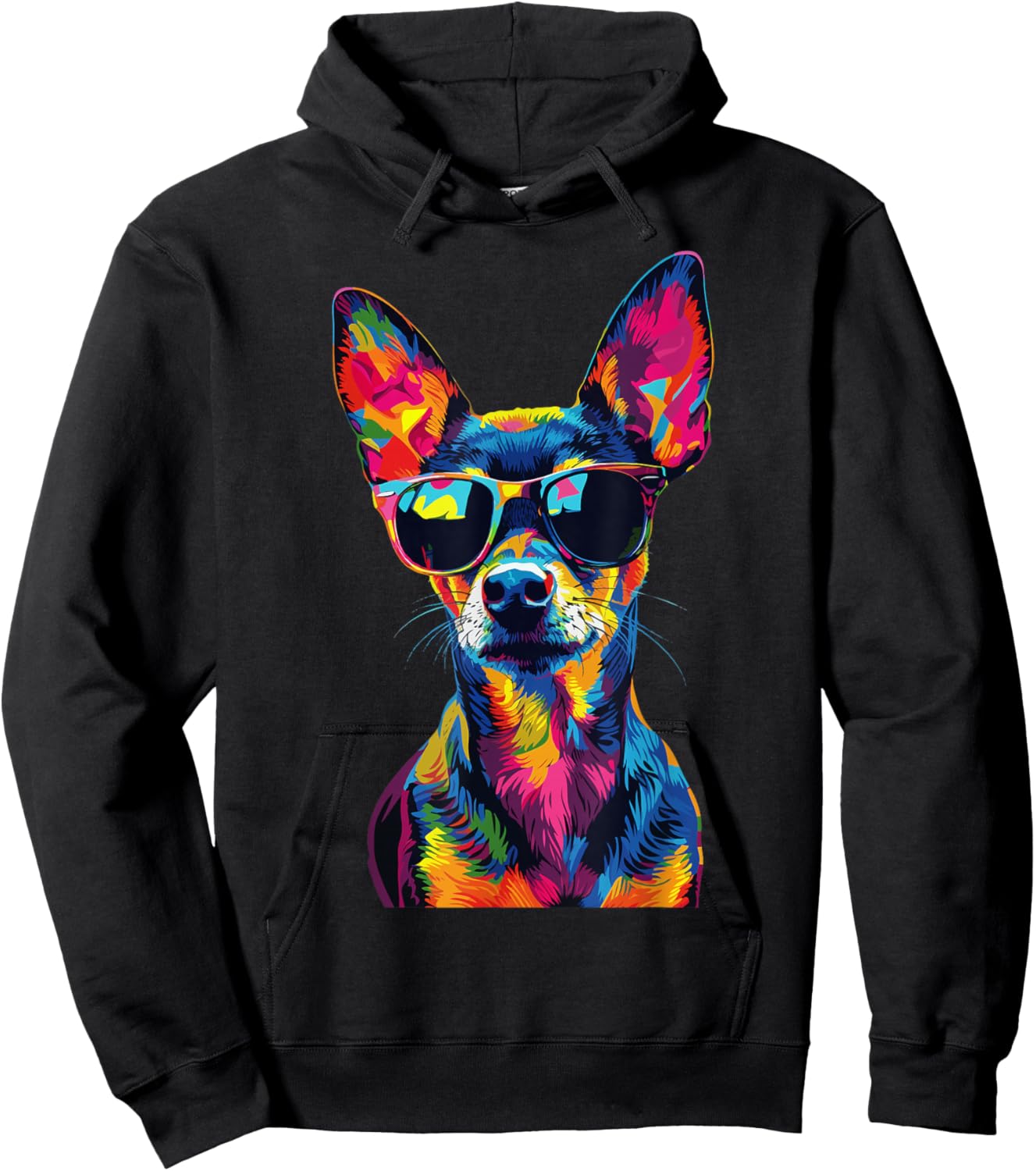 Rat Terrier Lovers Design Pop Art Funny Rat Terrier Dog Hoodie - Hoodie | Black