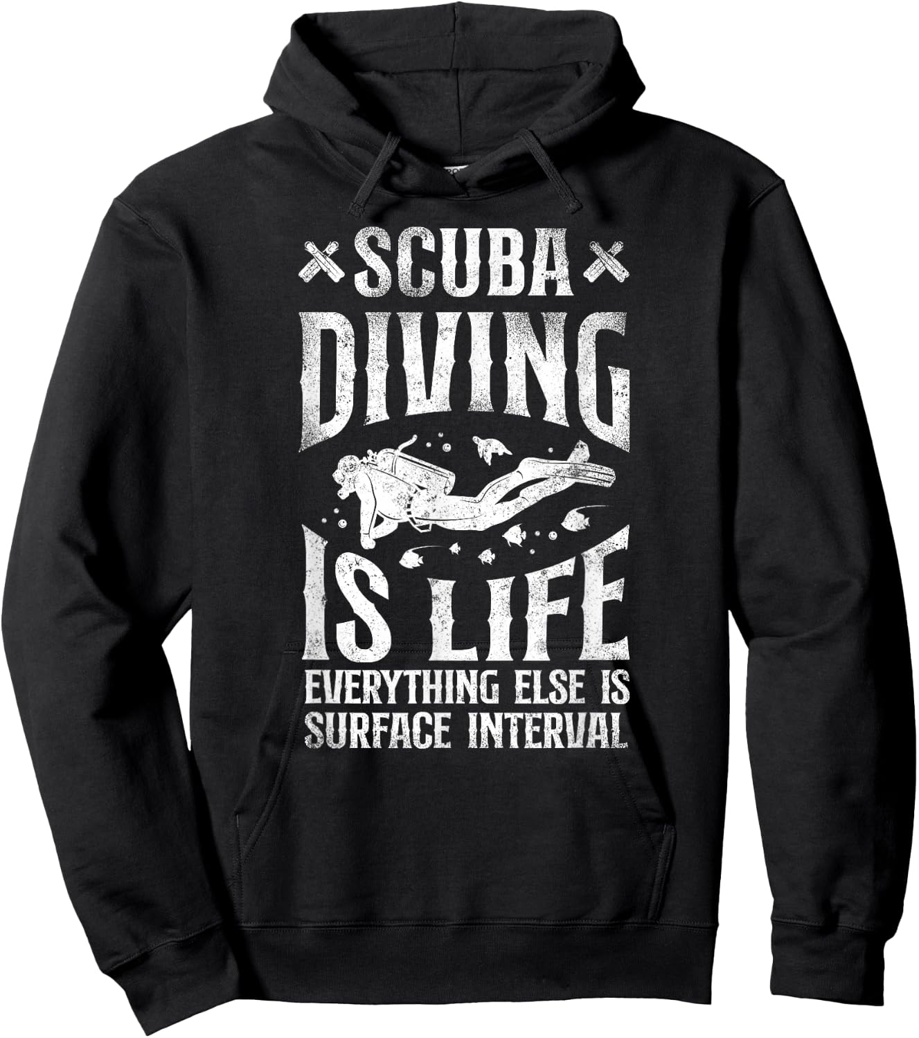 Diver Scuba Diving Is Life Everything Else Surface Interval Hoodie - Hoodie | Black
