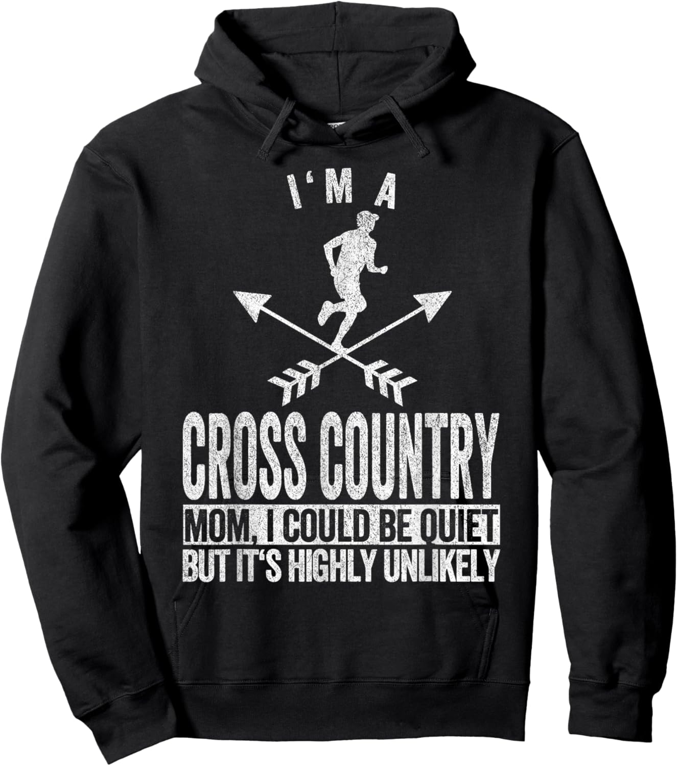 Funny Cross Country Mom Quote Cross Country Running Hoodie - Hoodie | Black