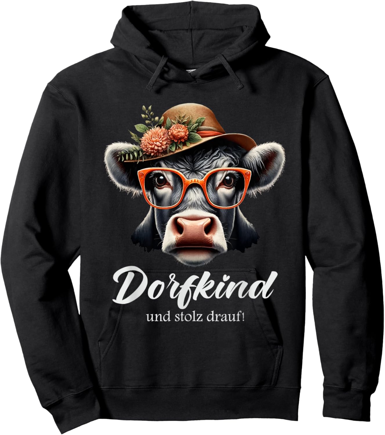 Dorfkind Und Stolz drauf Bauern & Landwirt Kuh Hoodie - Hoodie | Black