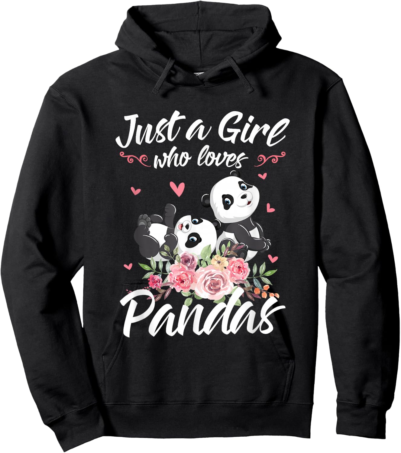 Just A Girl Who Loves Panda Shirt Women Panda Christmas Gift Hoodie - Hoodie | Black