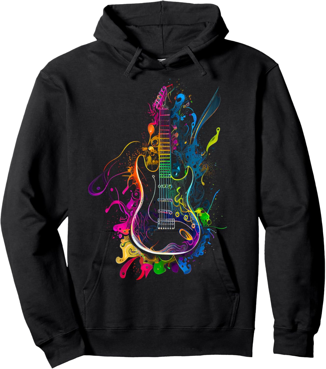 Electric Guitar Colors Colorful Musician Guitar Gift Gui Hoodie - Hoodie | Black
