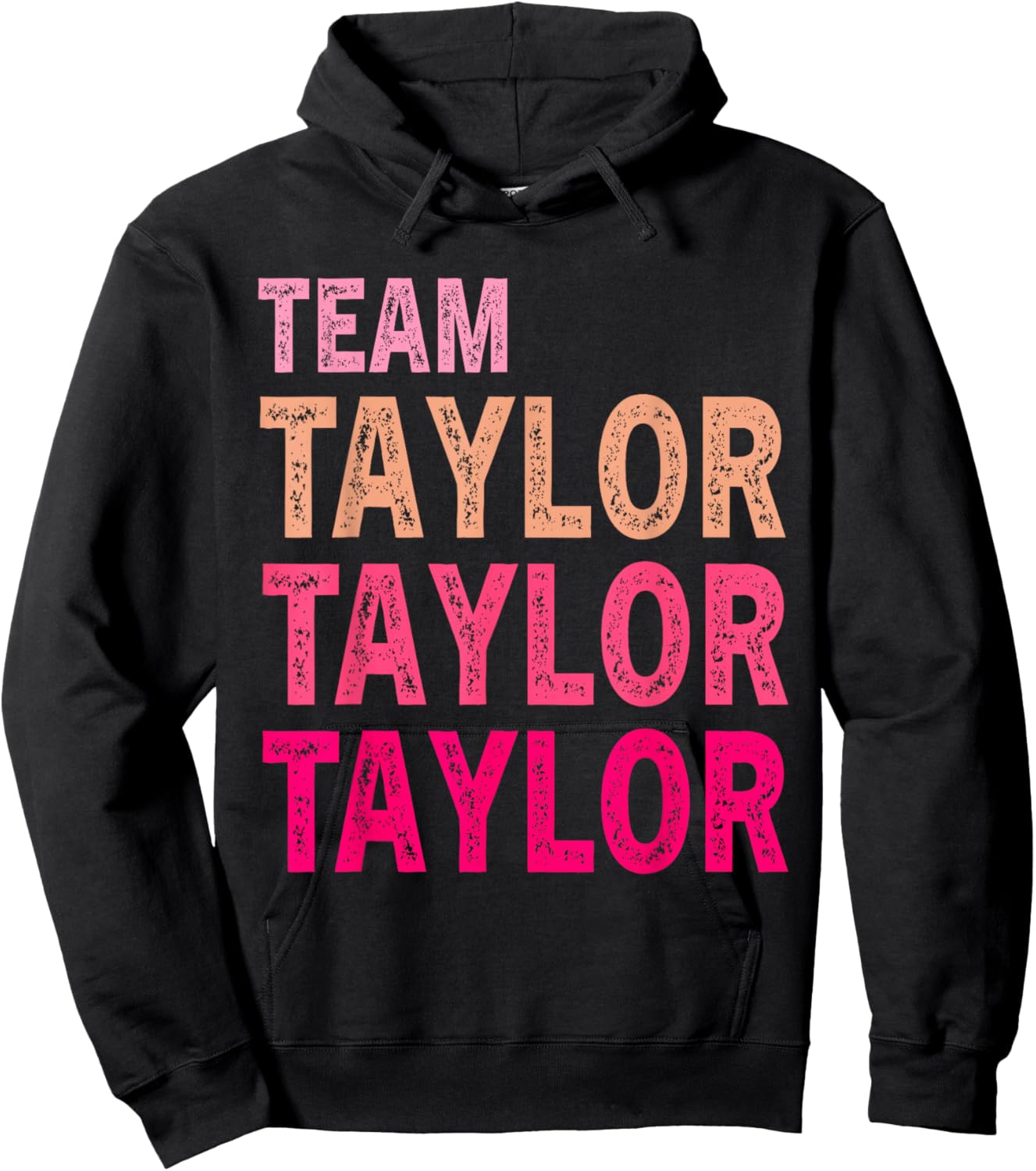 Girl Retro Taylor First Name Personalized Groovy Birthday Hoodie - Hoodie | Black
