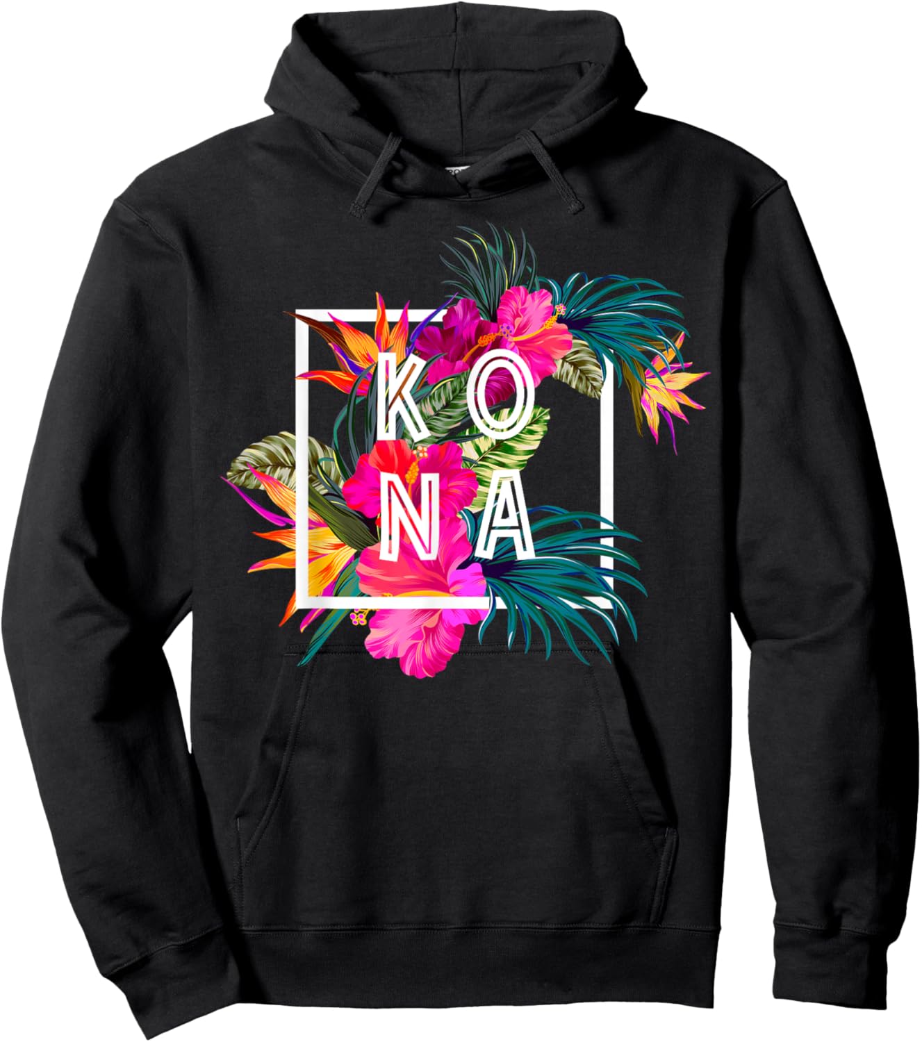Hawaii Hibiscus Flowers Kona Aloha State Tropic Islands Hoodie - Hoodie | Black
