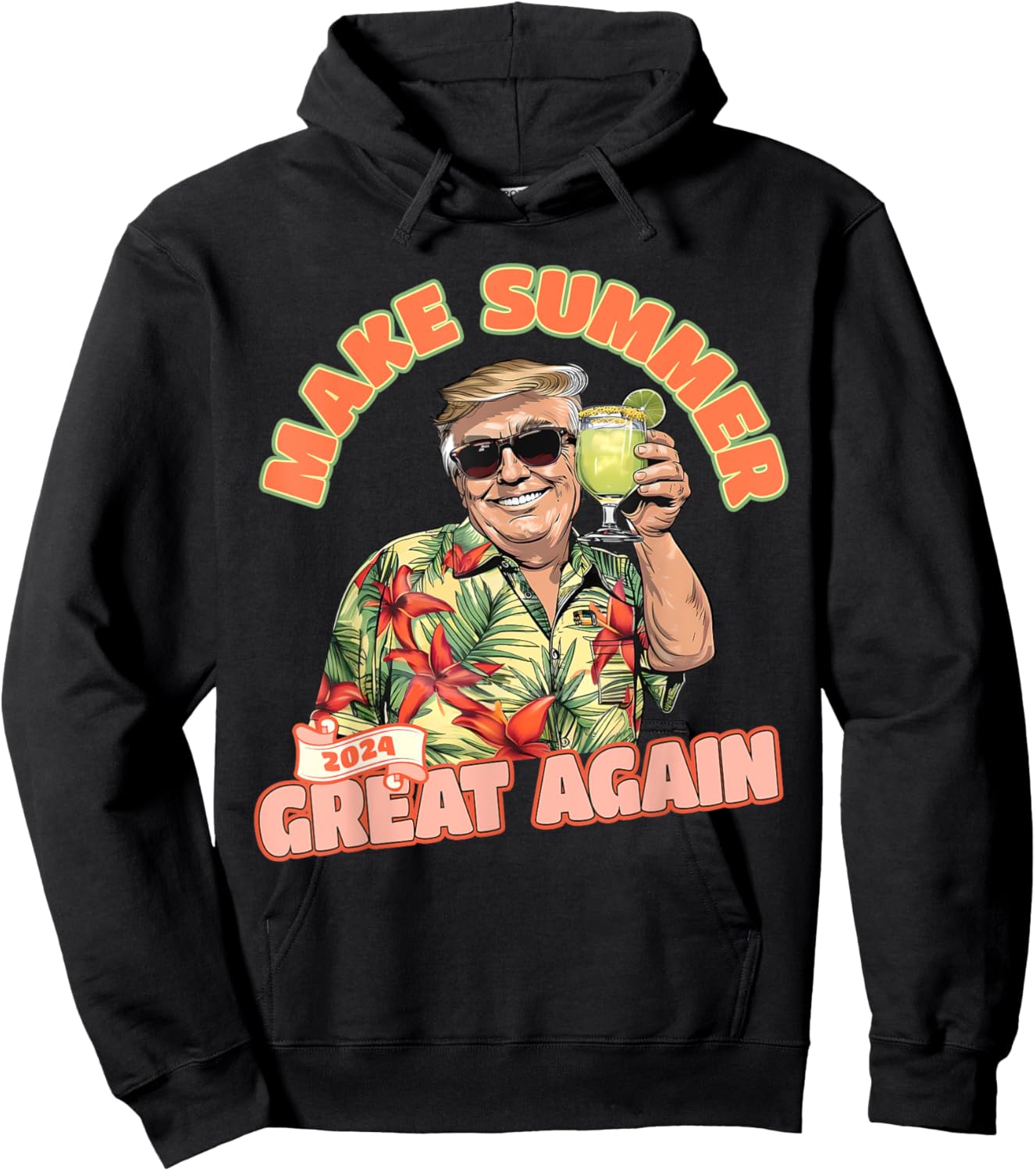 Make Summer 2024 Great Again Donald Trump Vacation Hawaii Hoodie - Hoodie | Black