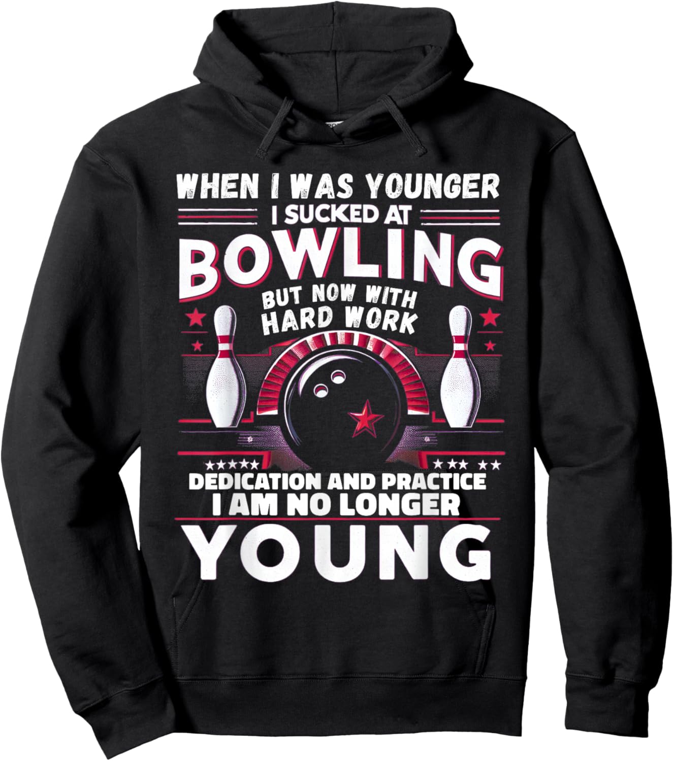 Sucked at Bowling Humor Women Men Funny Bowling Hoodie - Hoodie | Black