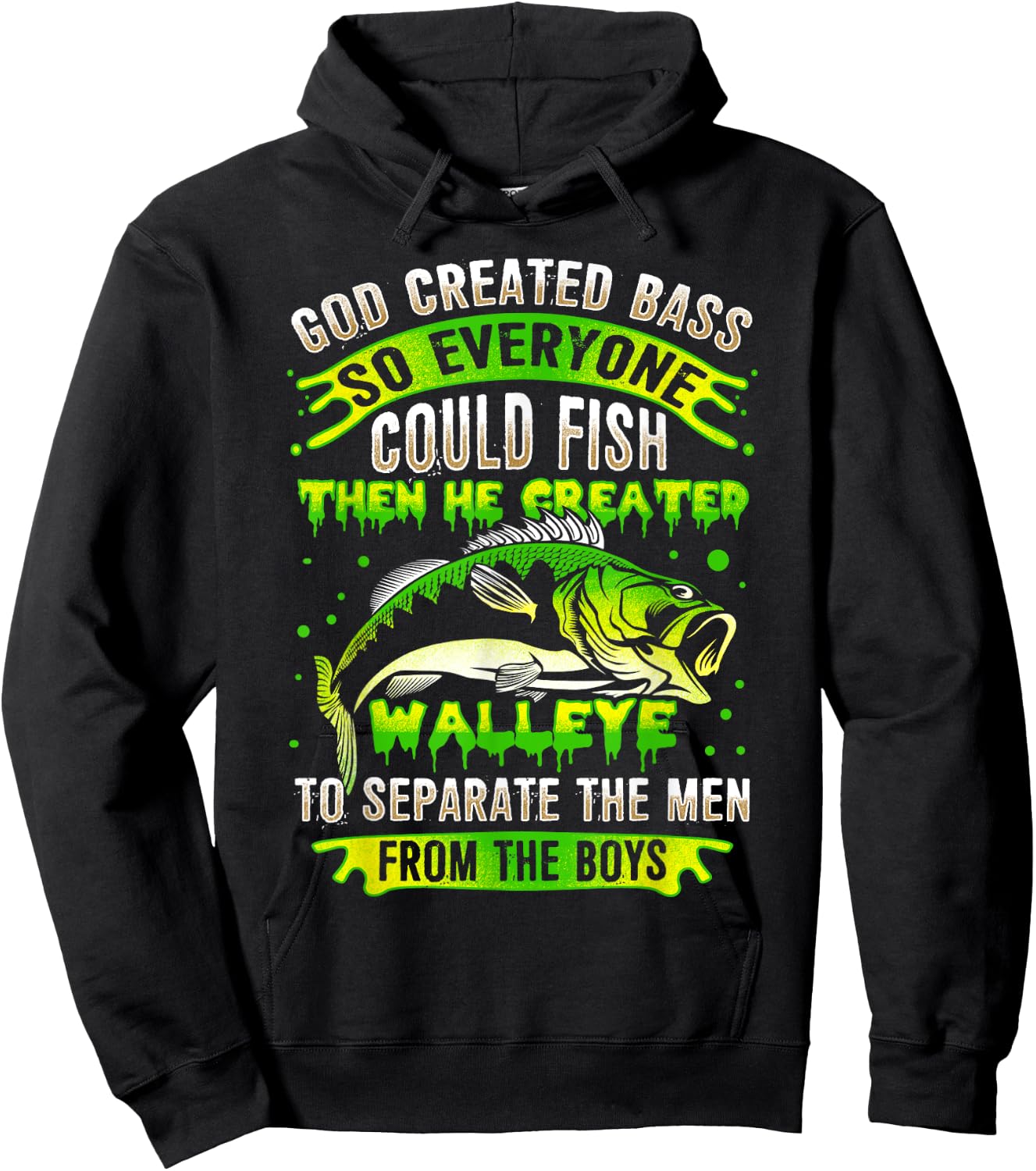 Funny Walleye Fishing Hoodie - Hoodie | Black
