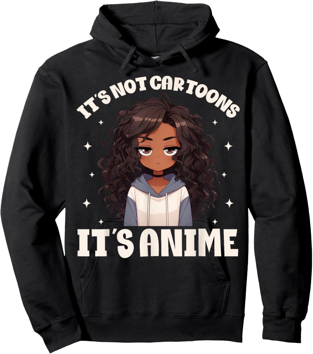 It's Not Cartoons It's Anime Merch Stuff African American Hoodie - Hoodie | Black