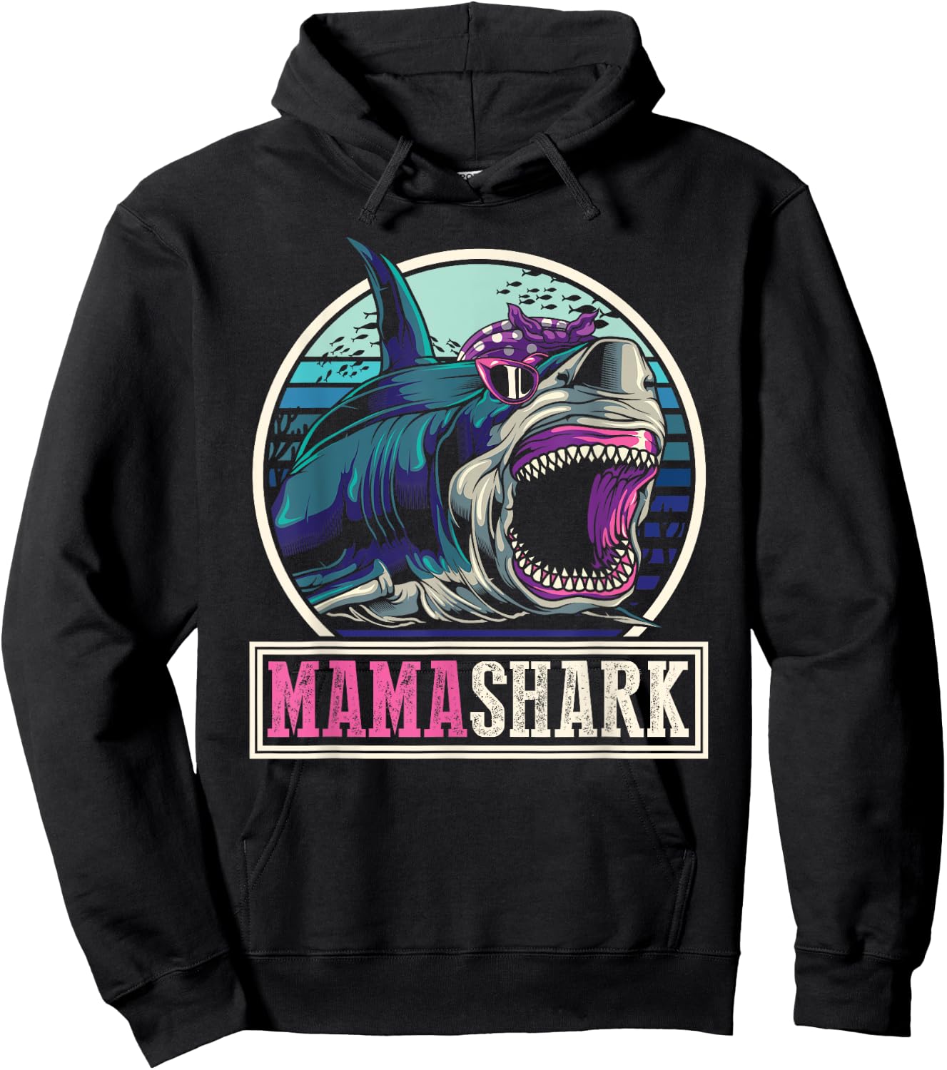 Mom Animal Sea Monster Mothers Day Gift Ocean Mama Shark Hoodie - Hoodie | Black