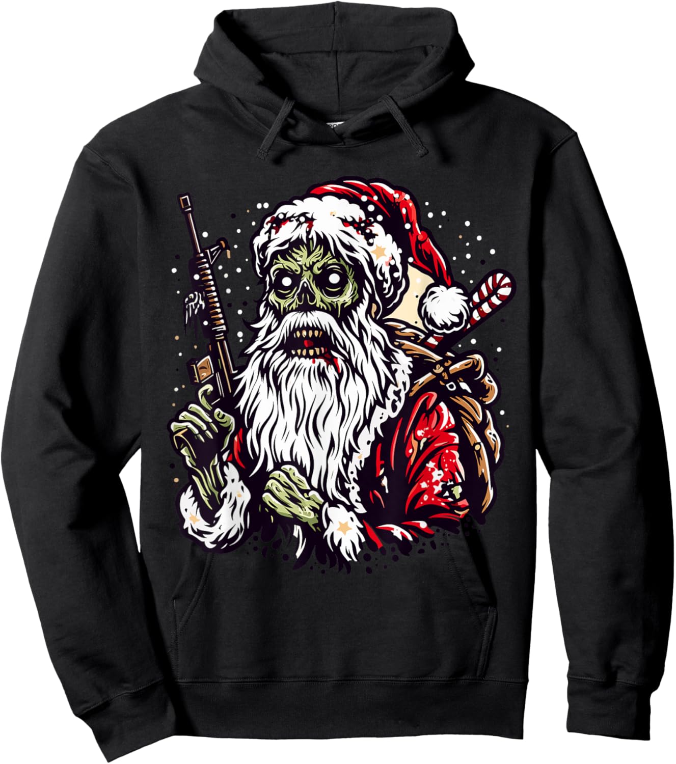 Zombie Santa Claus Christmas Zombies Xmas Horror Scary Hoodie - Hoodie | Black