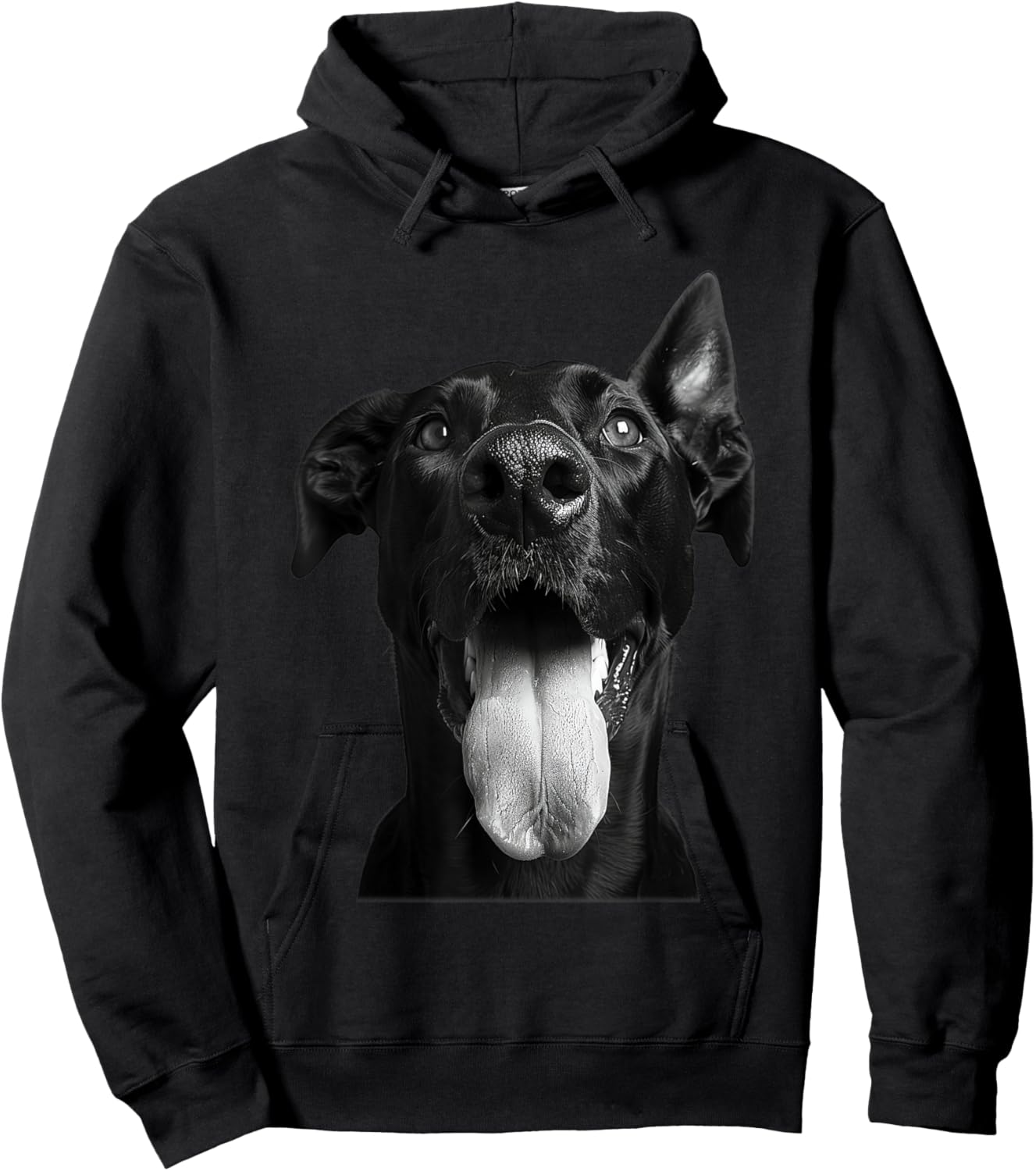 Cool Doberman Sticking Tongue Out Playful Defiance Hoodie - Hoodie | Black