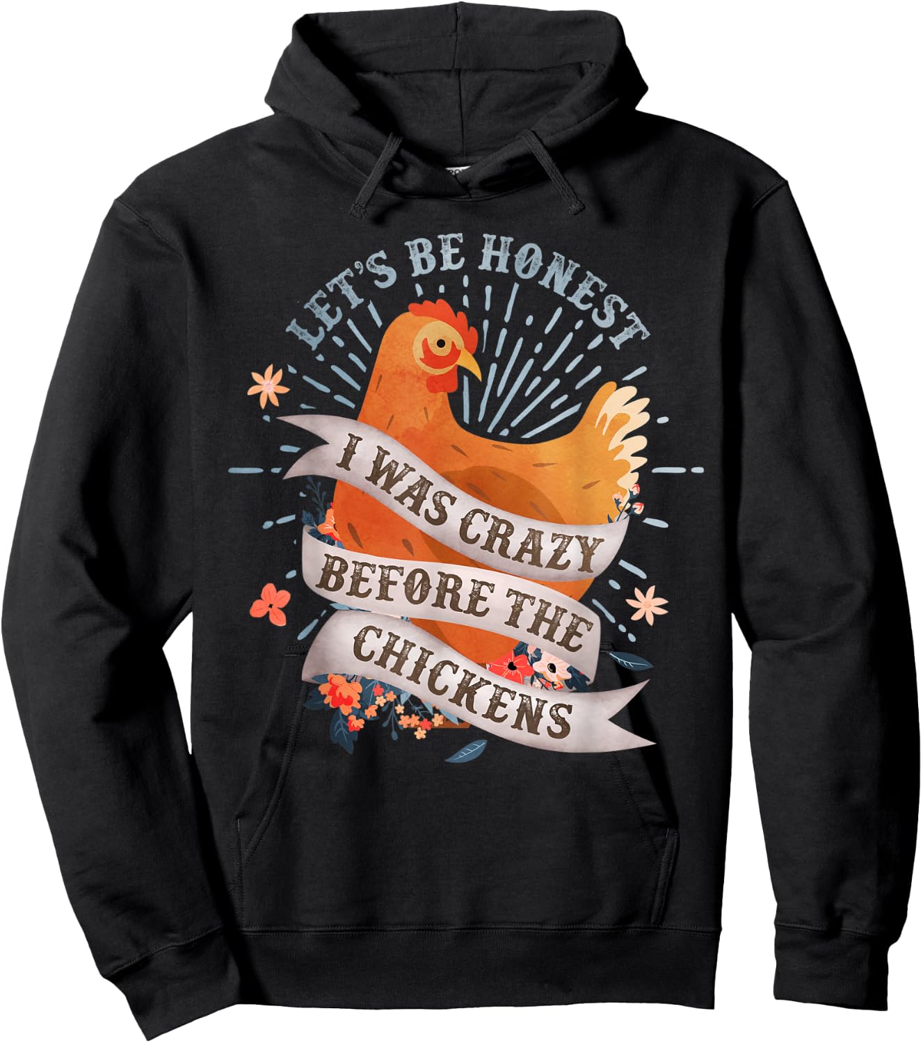 Funny I Was Crazy Before the Chickens Farmer Hoodie - Hoodie | Black