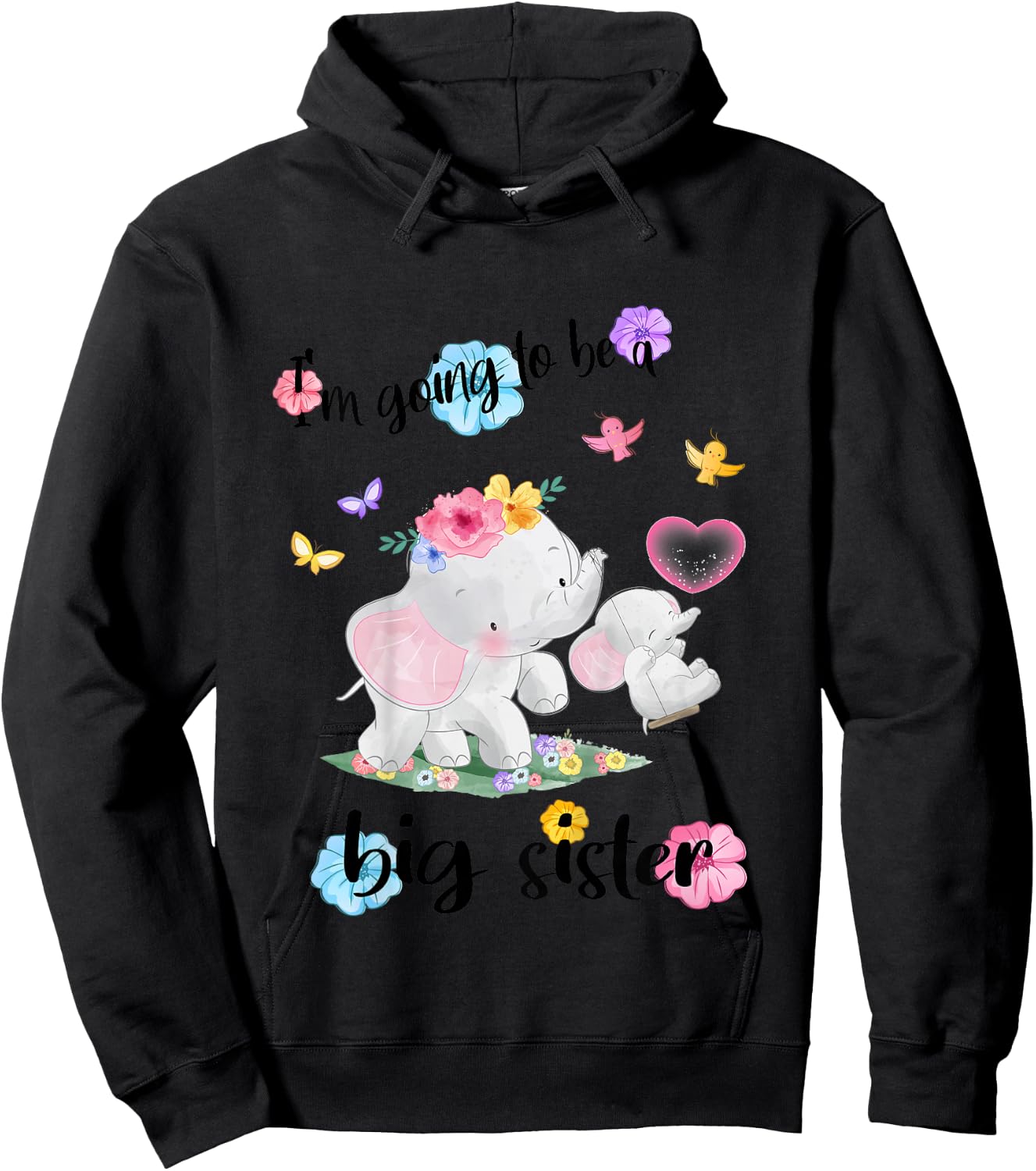 I'm Going to Be A Big Sister 2026 Announcing Pregnancy Hoodie - Hoodie | Black