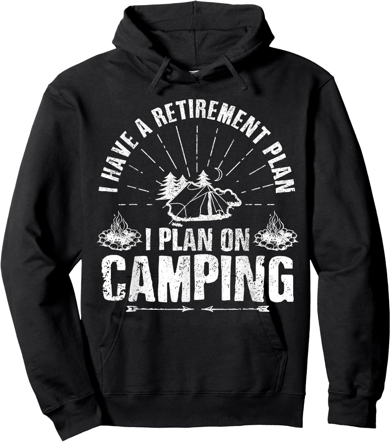 Camping Retirement Gift Funny Quote Outdoor Retired Camper Hoodie - Hoodie | Black