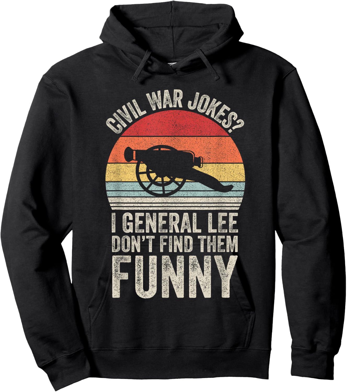 Vintage Retro Civil War Jokes Funny History Hoodie - Hoodie | Black