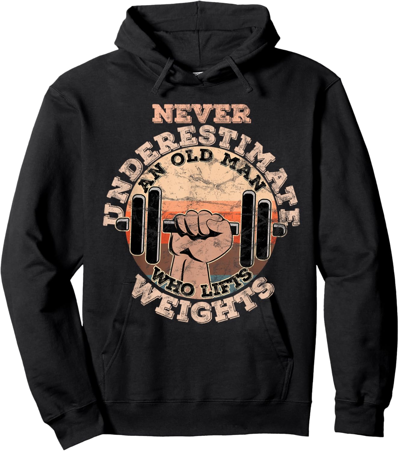 Never underestimate an old man who lifts weights Hoodie - Hoodie | Black