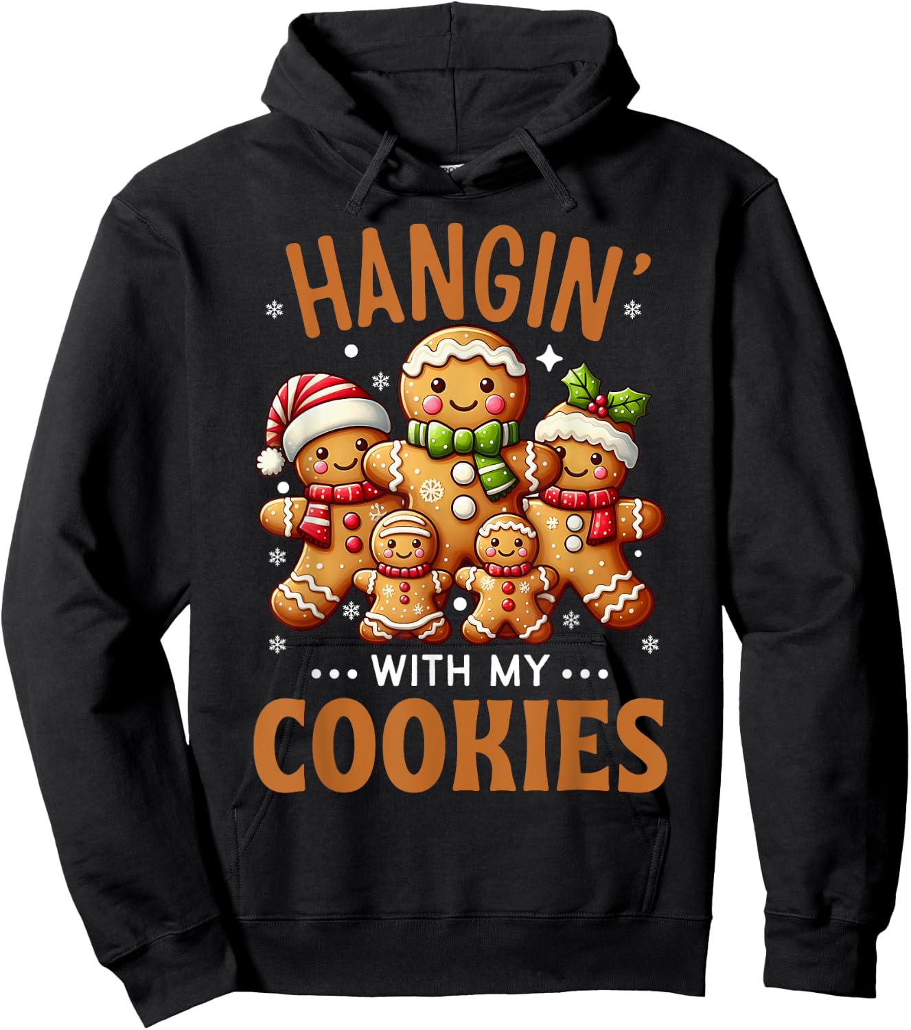 Hangin With My Cookies Gingerbread Teacher Funny Christmas Hoodie - Hoodie | Black