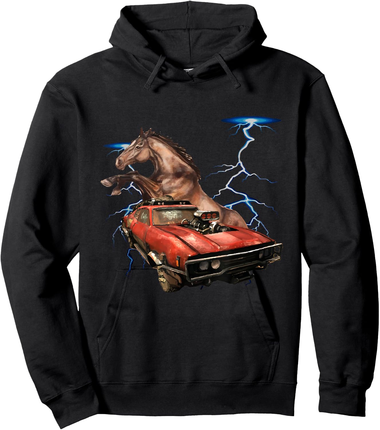 American Muscle Cars - Thunderstorm Car - Auto Mechanic Gift Hoodie - Hoodie | Black