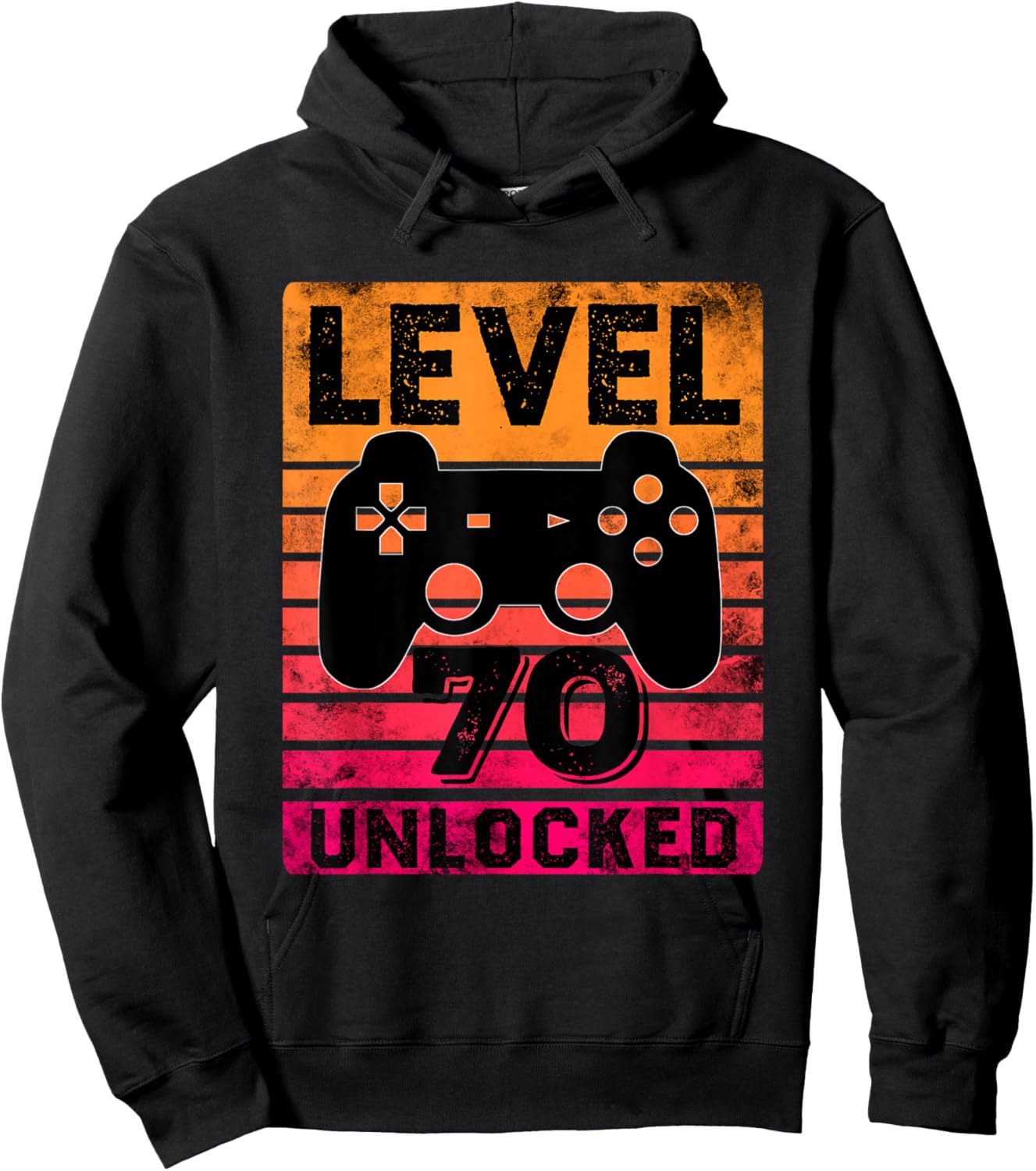 Level 70 Unlocked 70 Year Old Gamer 70th Birthday Gaming Hoodie - Hoodie | Black